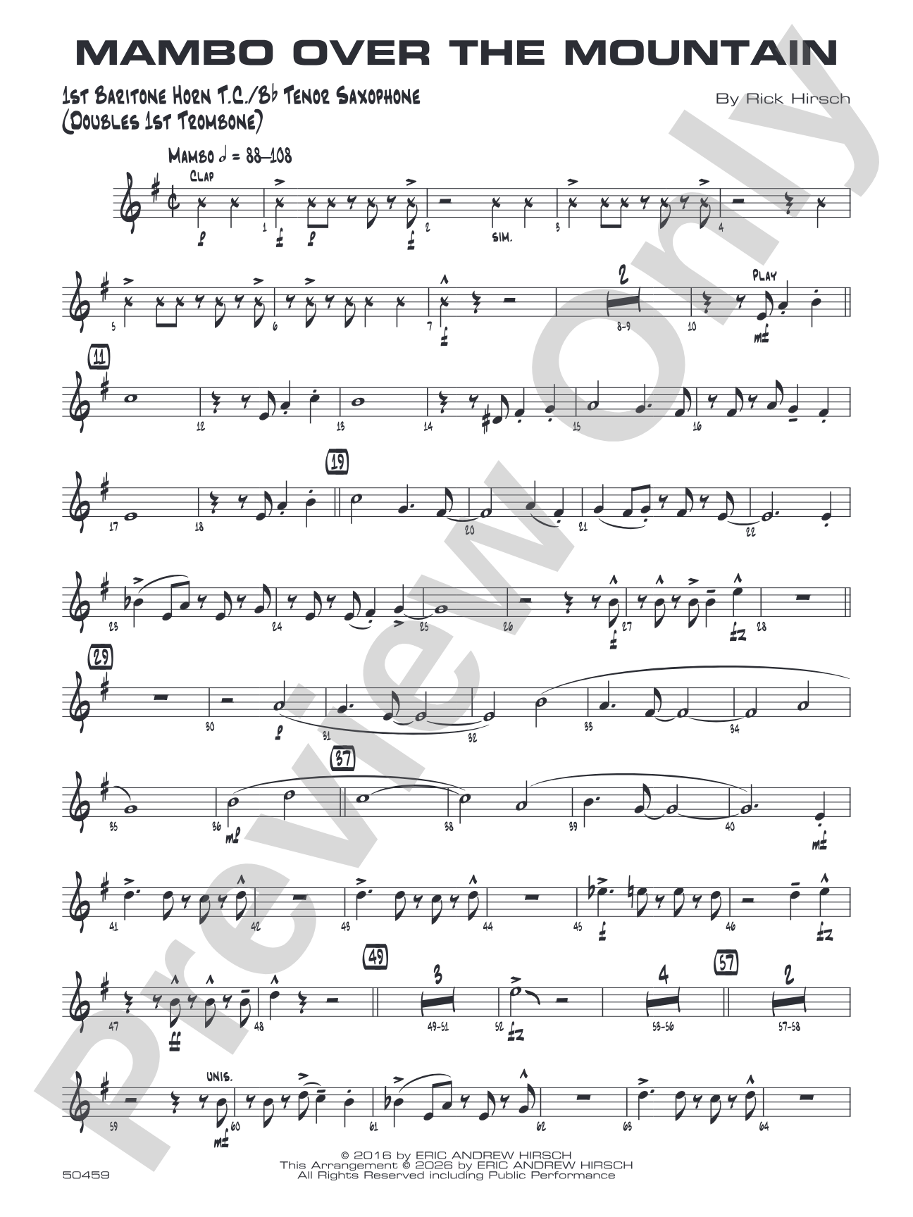 Mambo Over the Mountain: Baritone T.C.