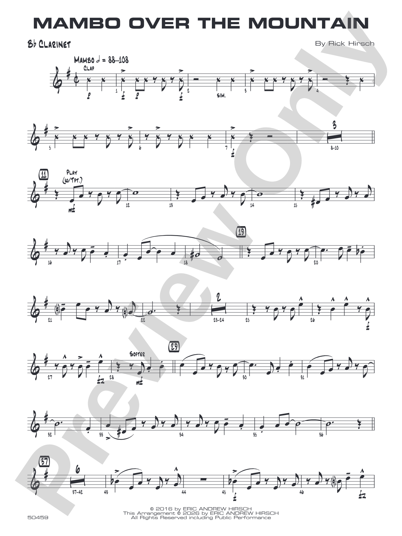Mambo Over the Mountain: 1st B-flat Clarinet
