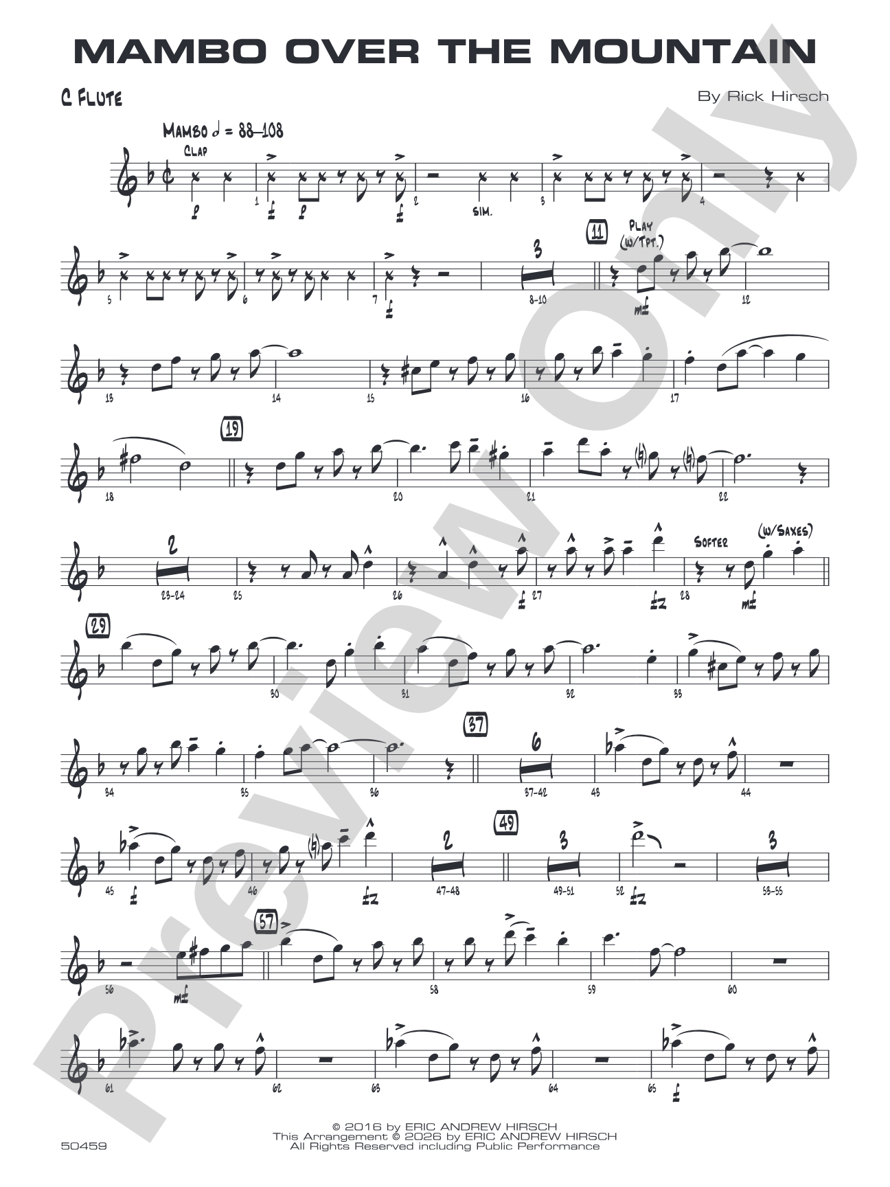 Mambo Over the Mountain: Flute
