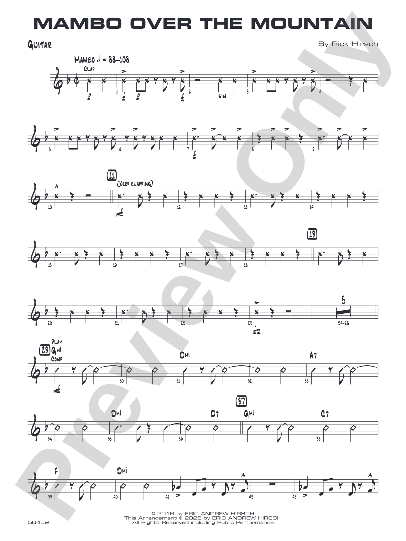 Mambo Over the Mountain: Guitar