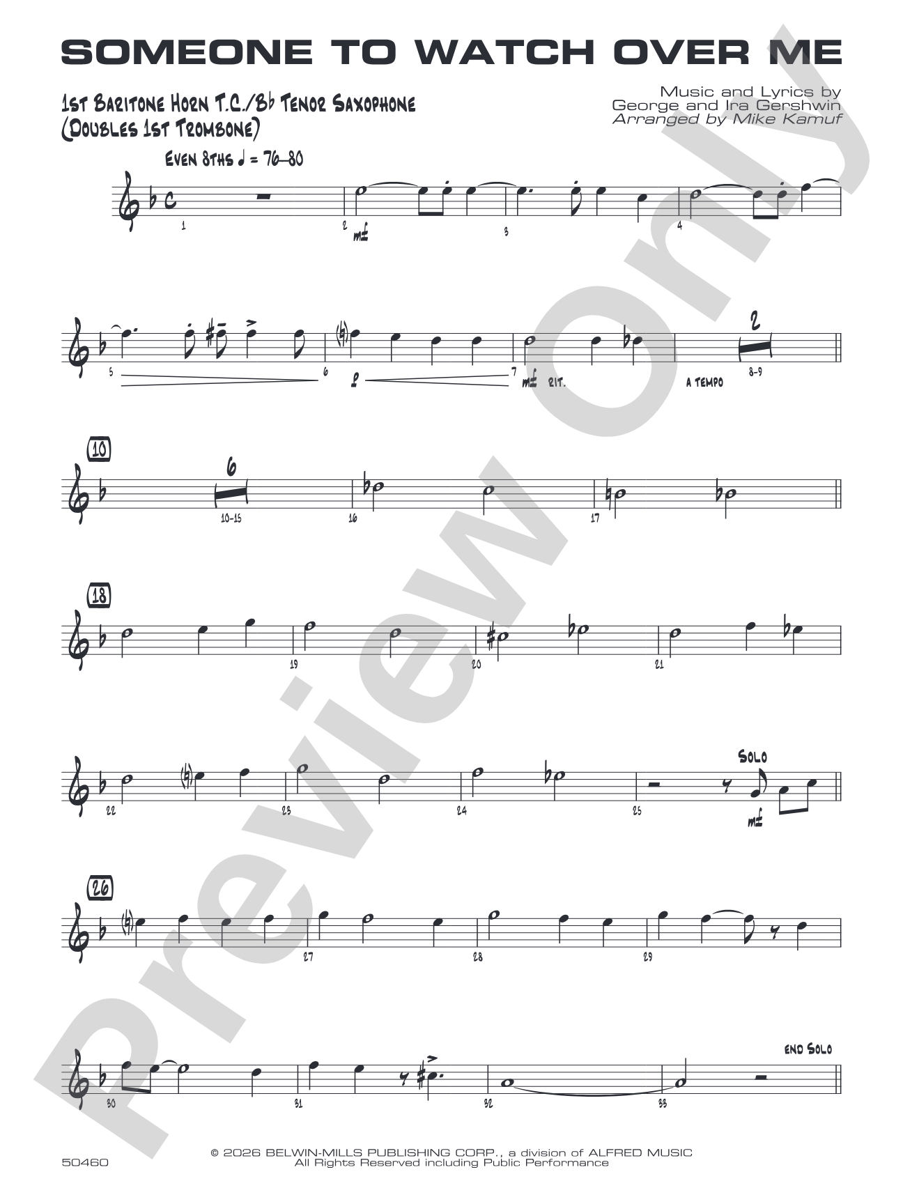 Someone to Watch Over Me: Baritone T.C.