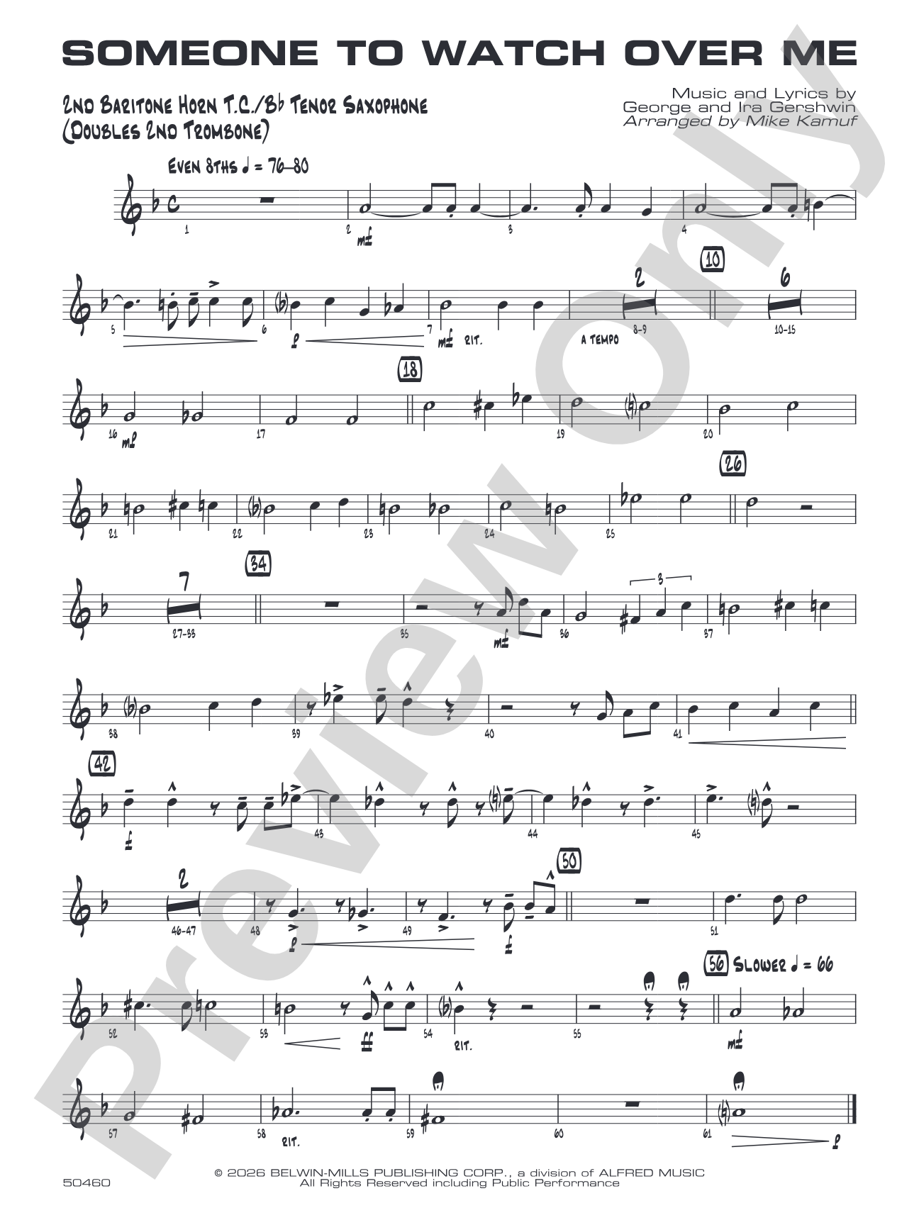 Someone to Watch Over Me: 2nd Baritone T.C.