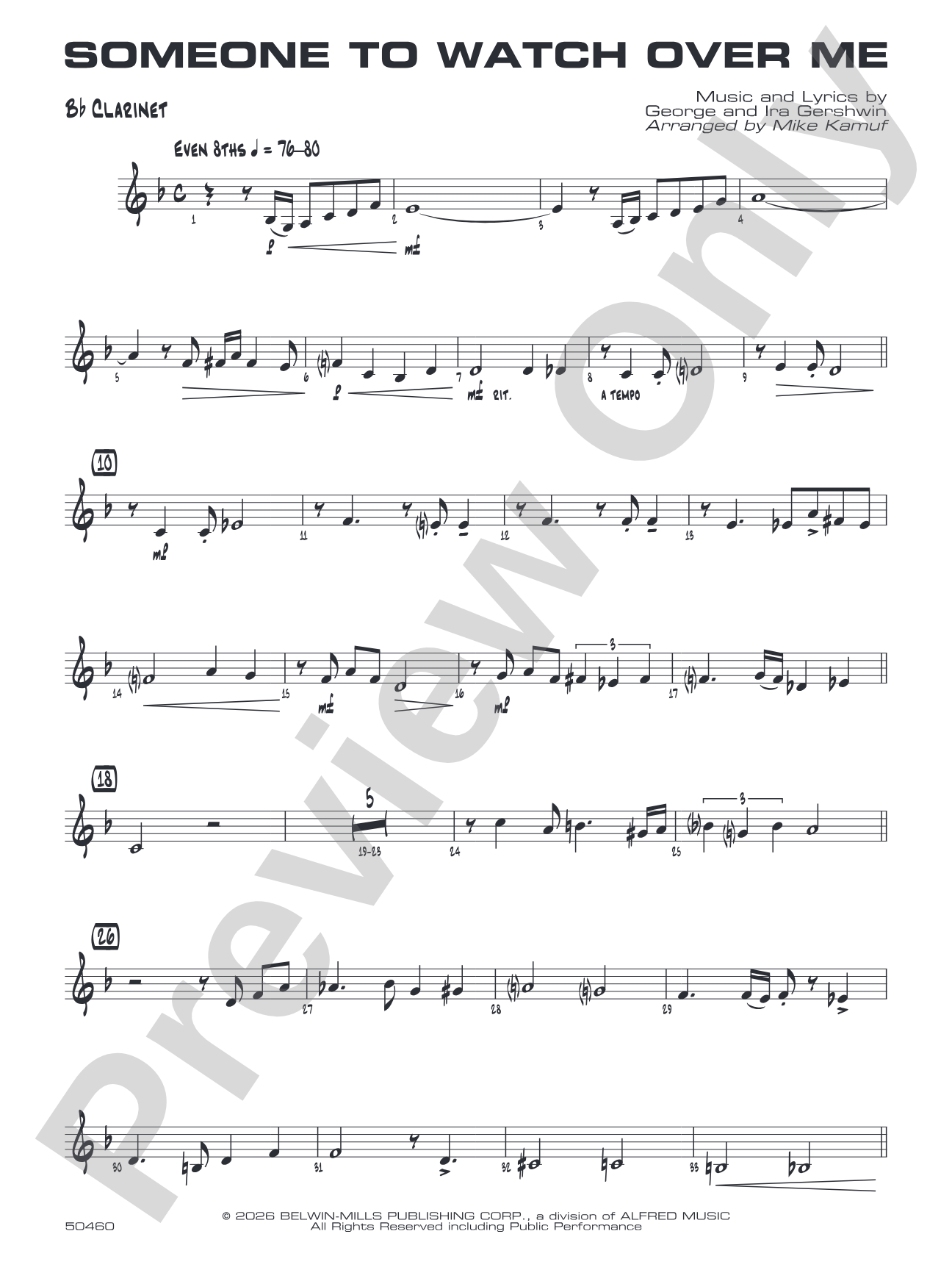 Someone to Watch Over Me: 1st B-flat Clarinet