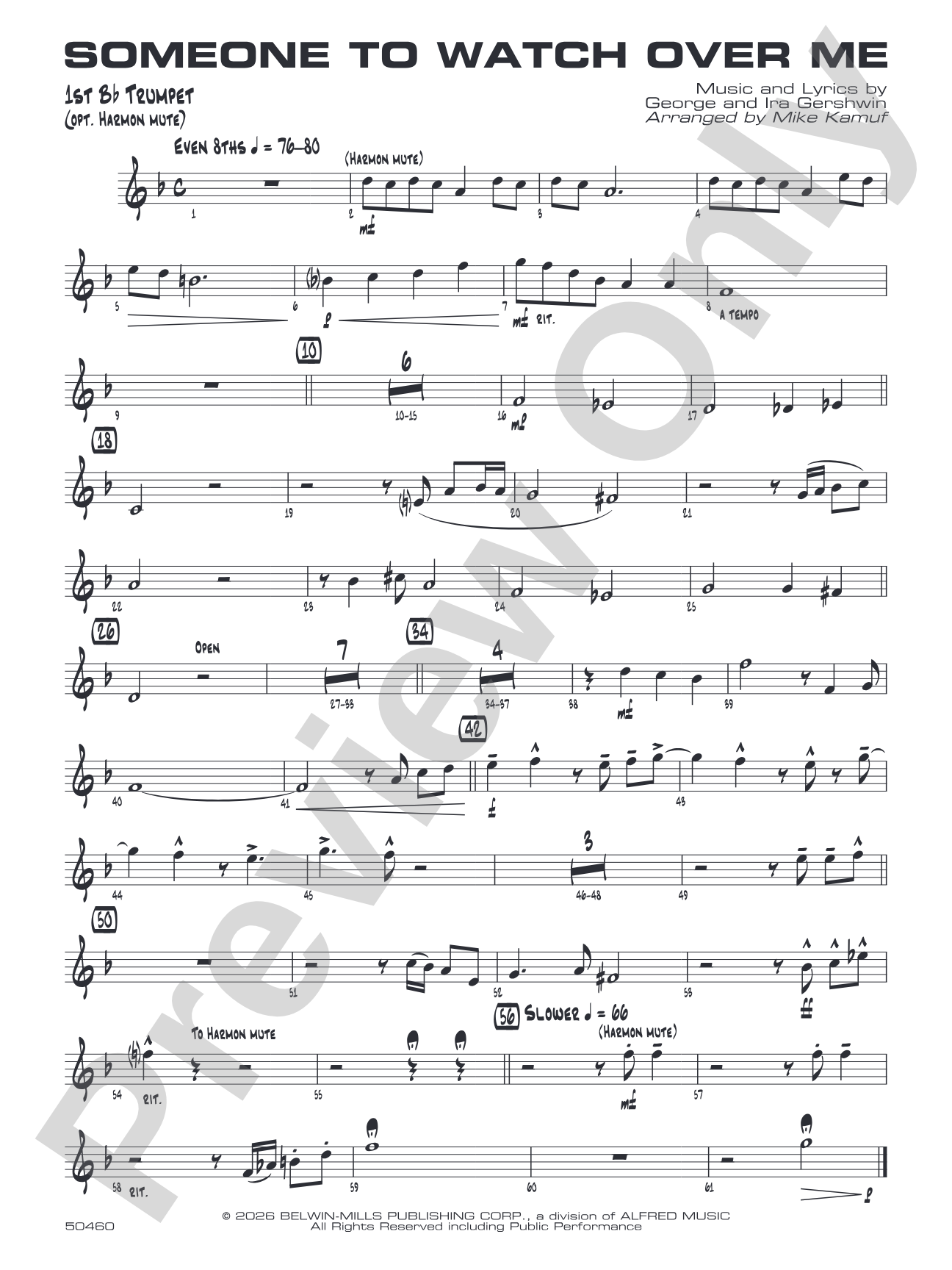 Someone to Watch Over Me: 1st B-flat Trumpet