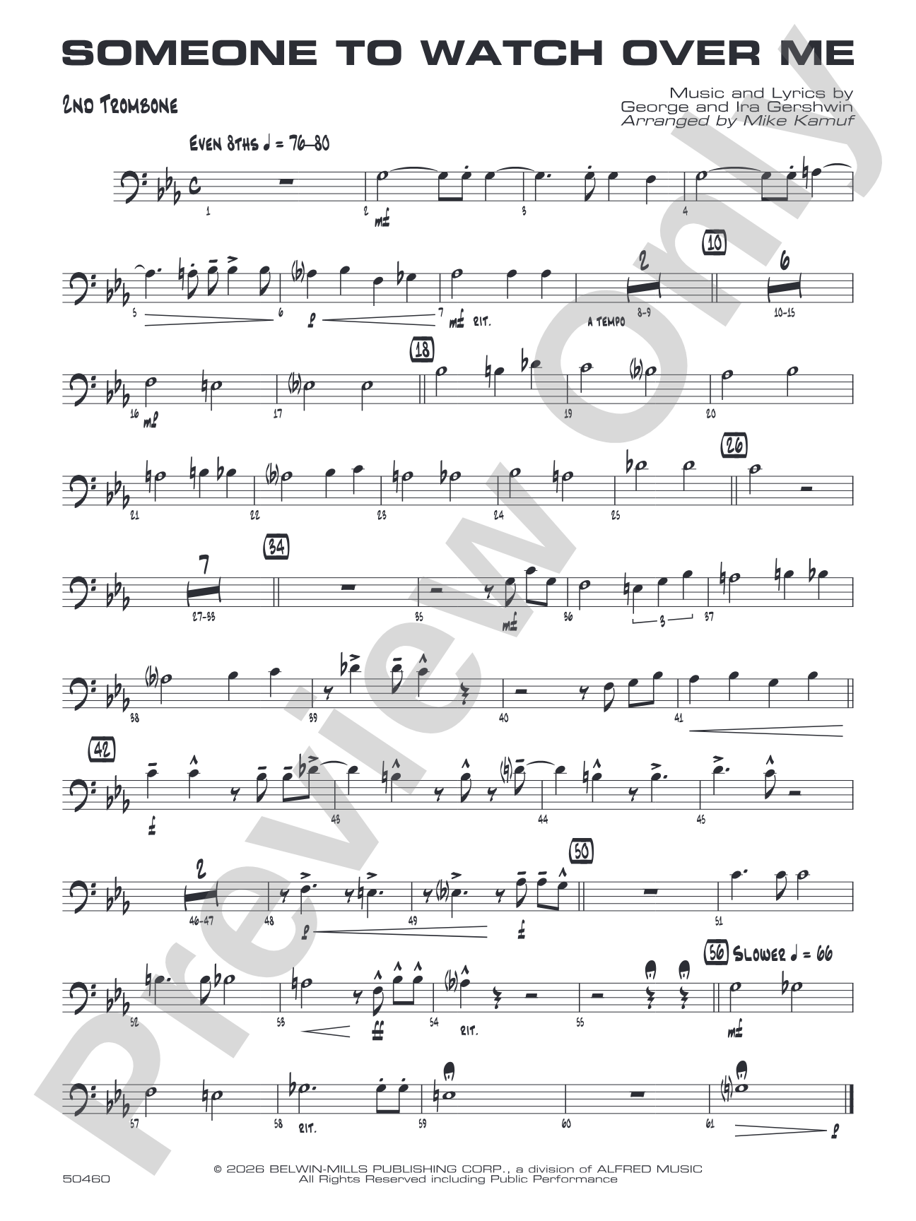 Someone to Watch Over Me: 2nd Trombone