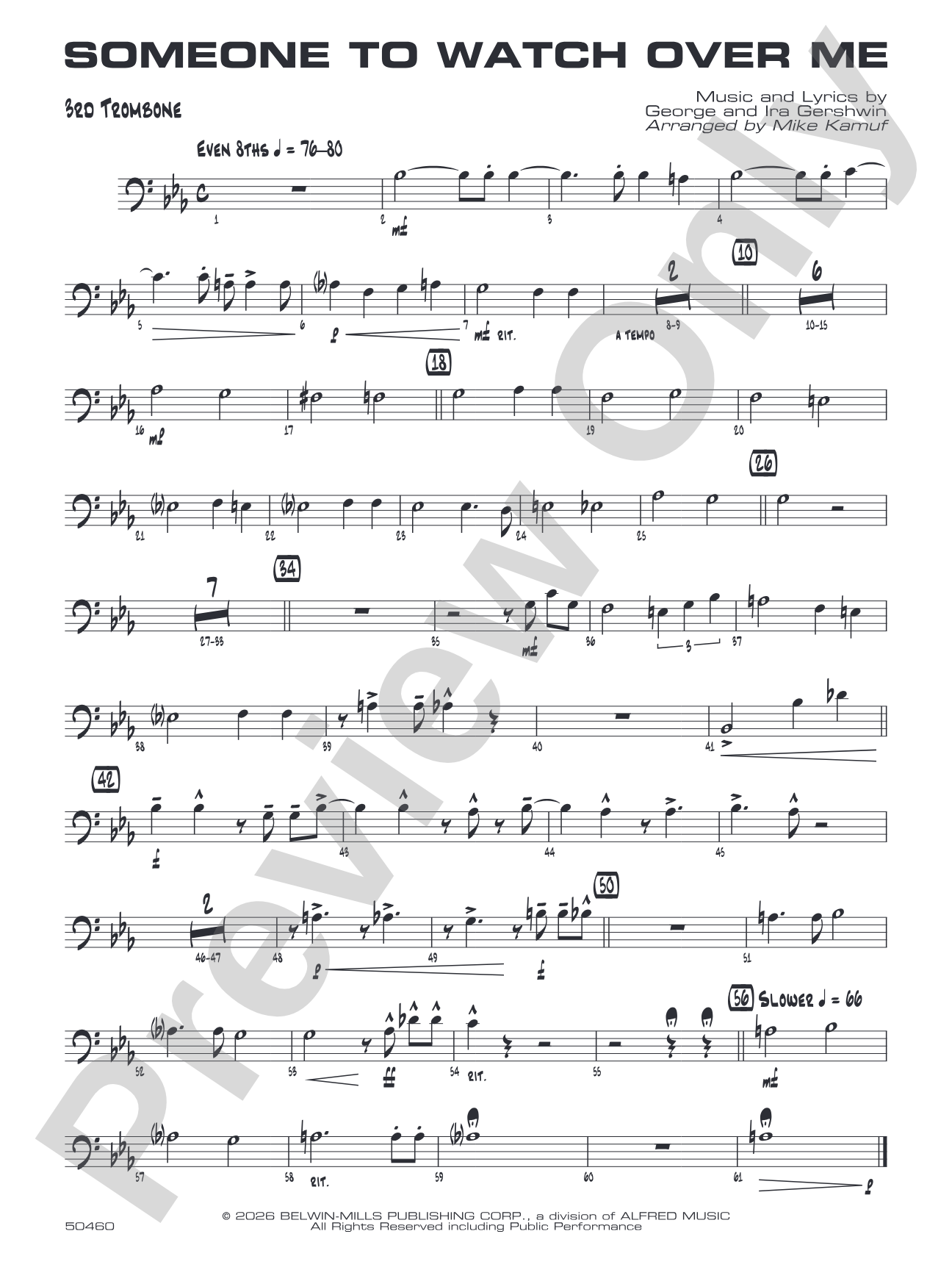 Someone to Watch Over Me: 3rd Trombone