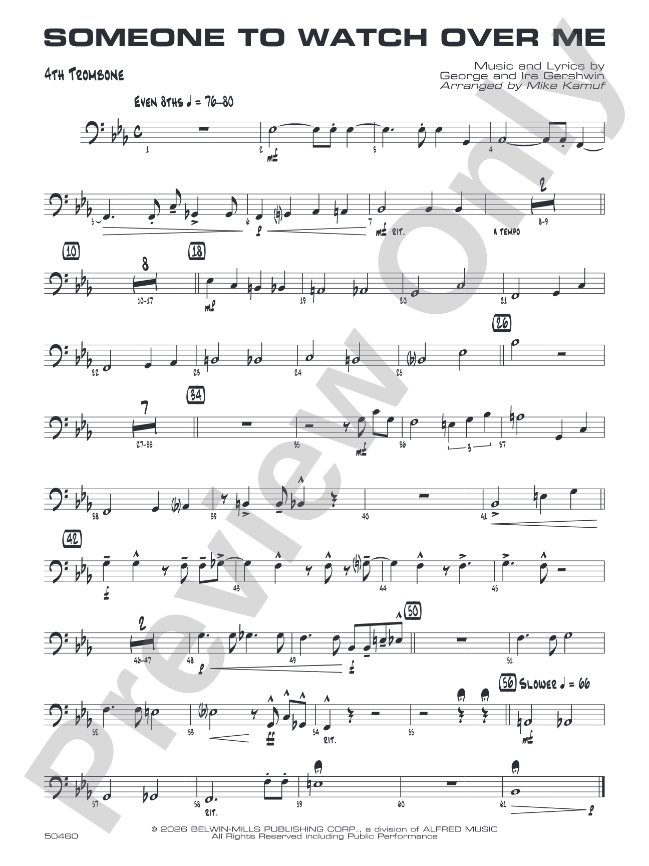 Someone to Watch Over Me: 4th Trombone
