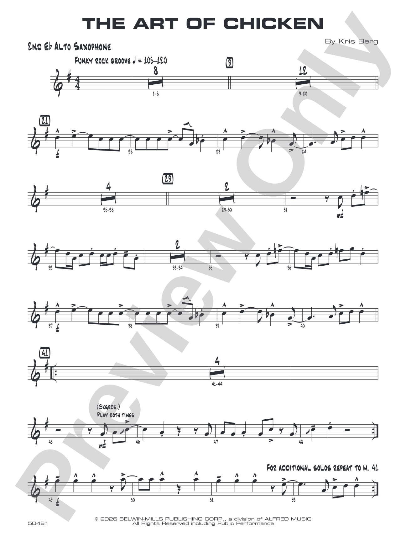 The Art of Chicken: 2nd E-flat Alto Saxophone