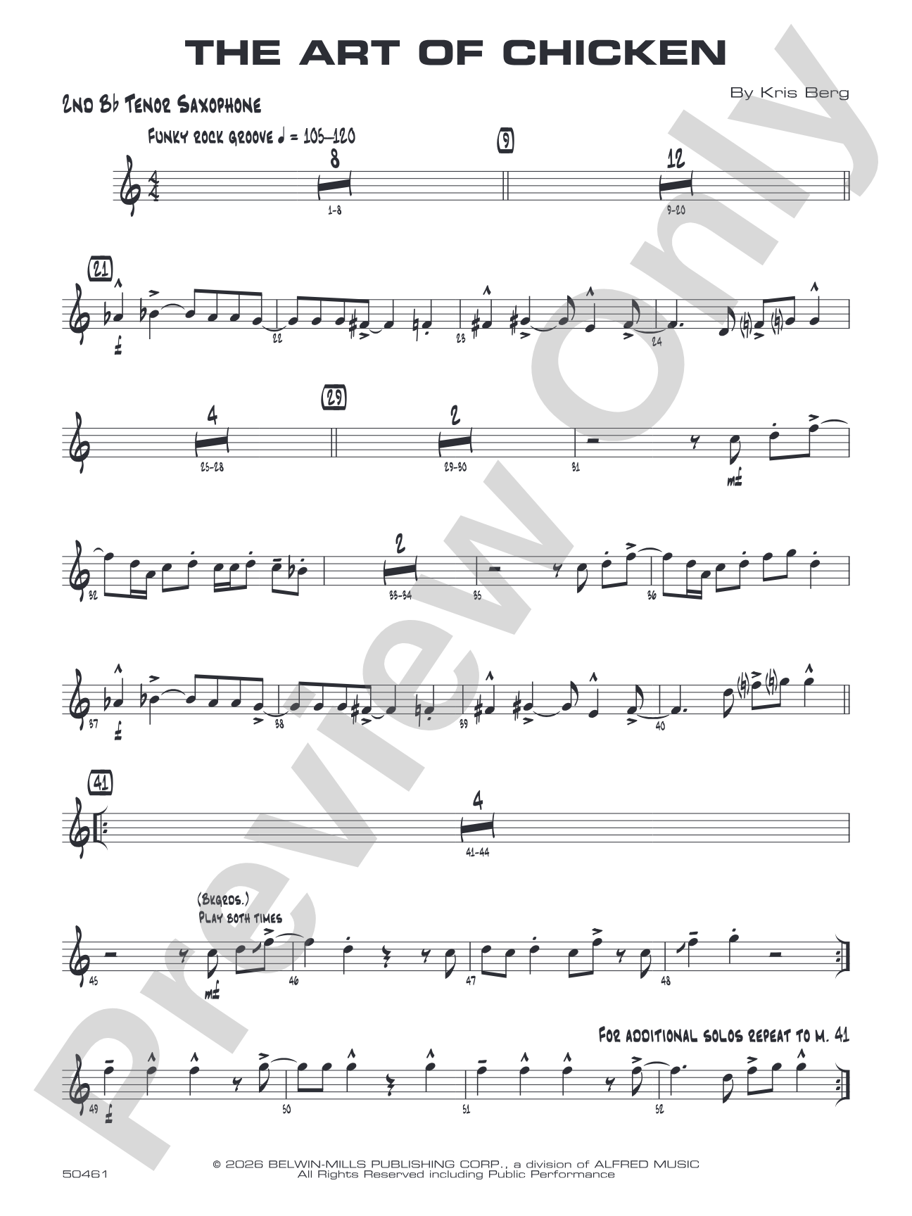 The Art of Chicken: 2nd B-flat Tenor Saxophone