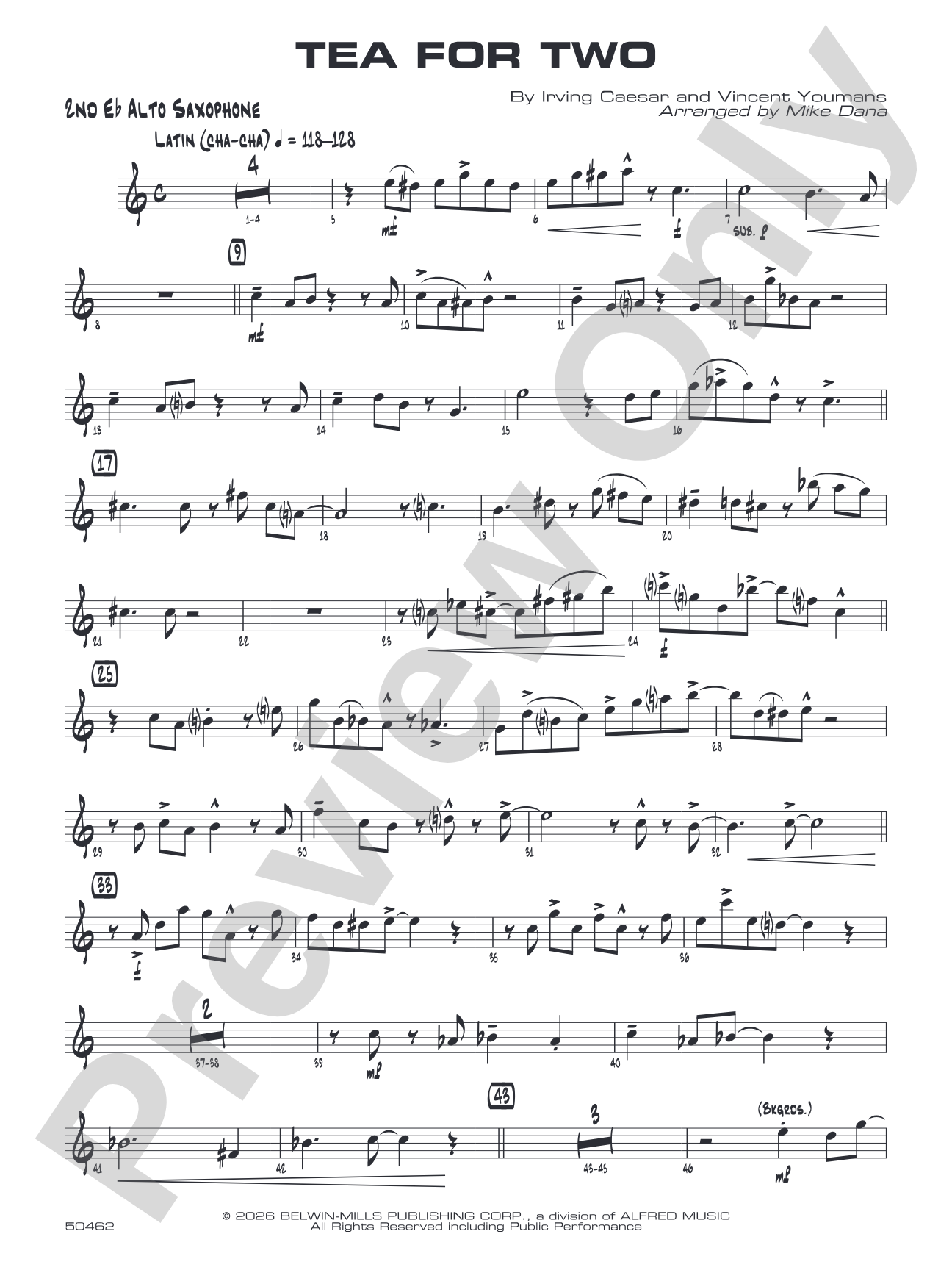 Tea for Two: 2nd E-flat Alto Saxophone