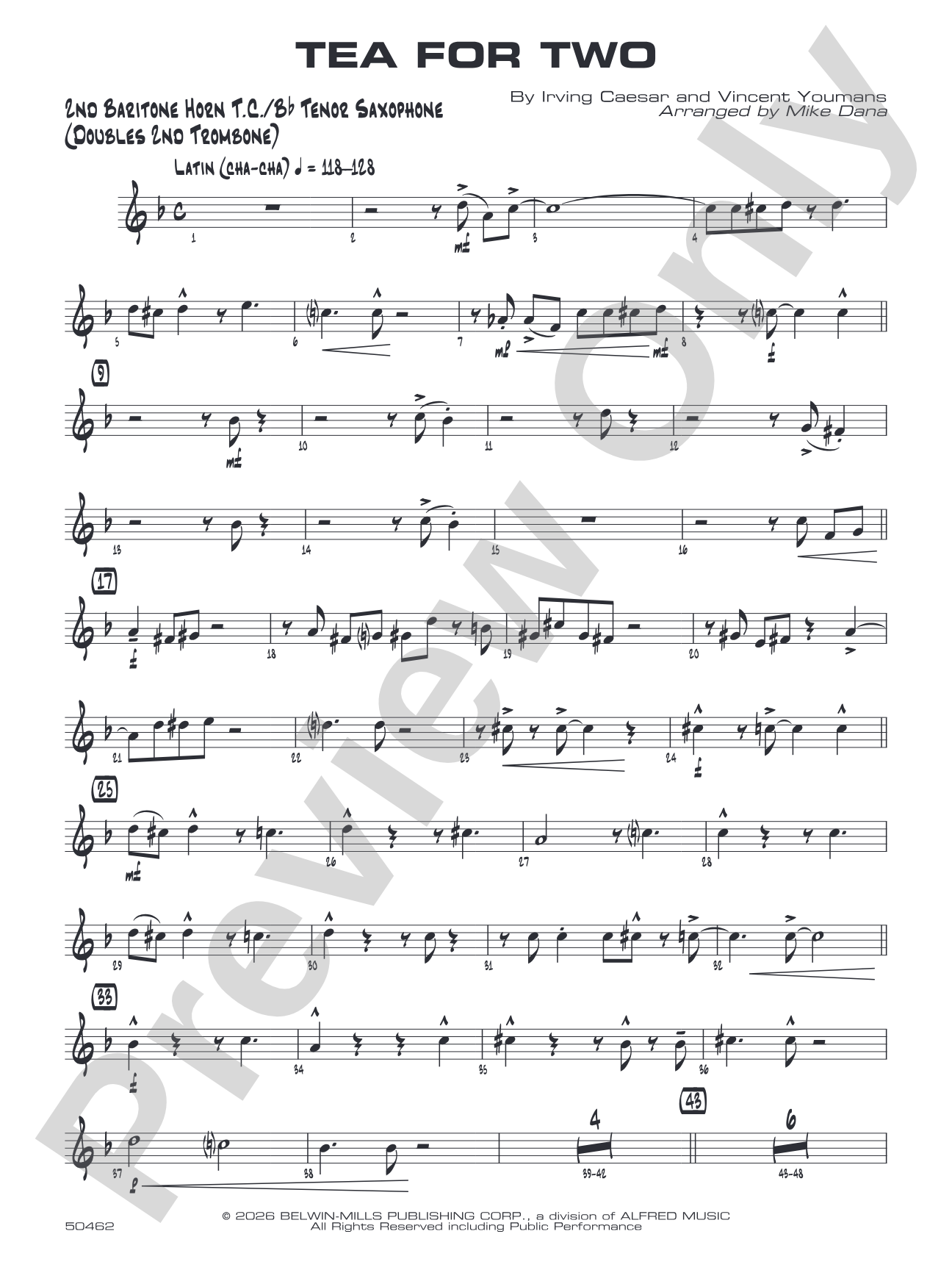 Tea for Two: 2nd Baritone T.C.