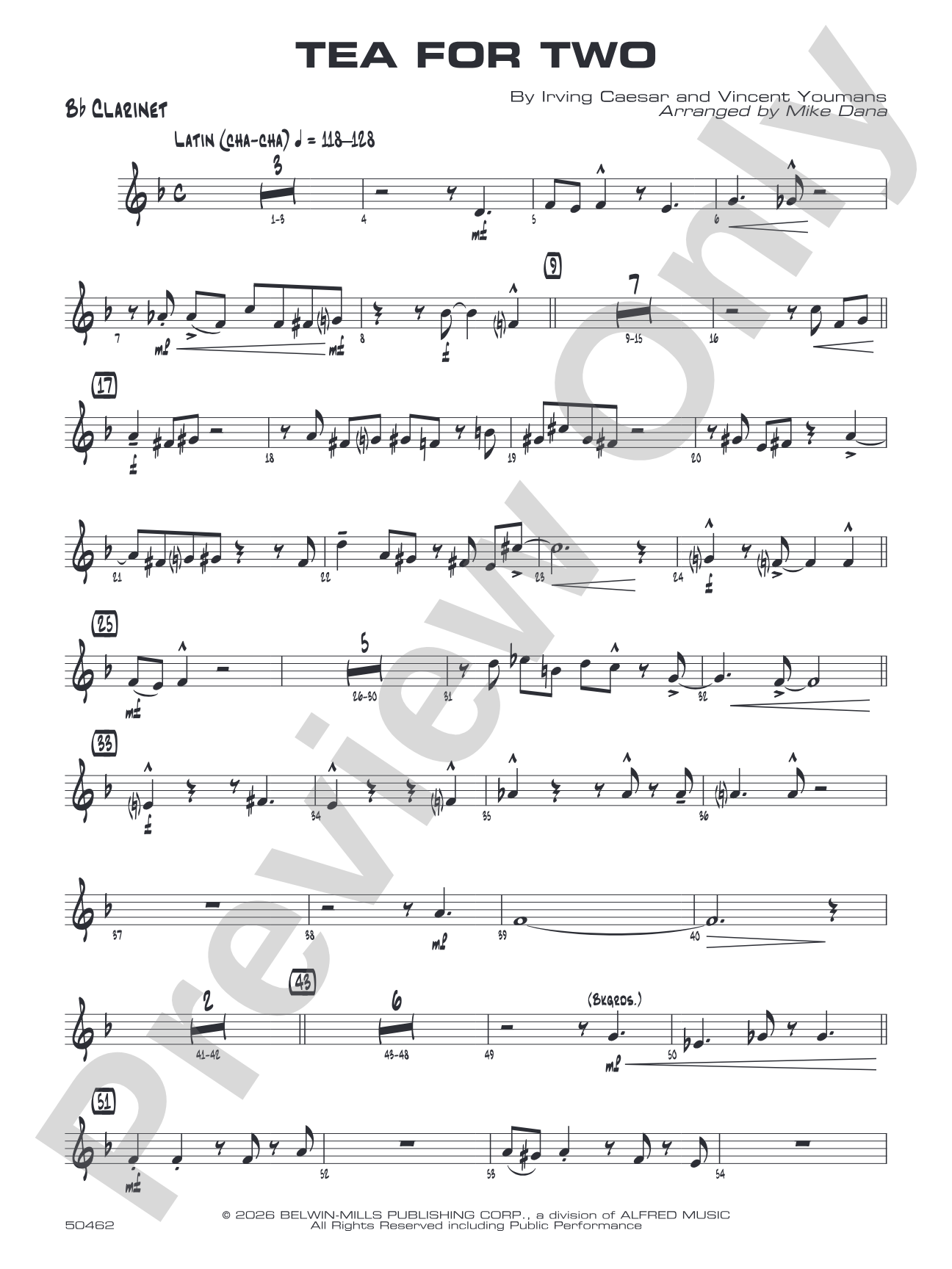 Tea for Two: 1st B-flat Clarinet