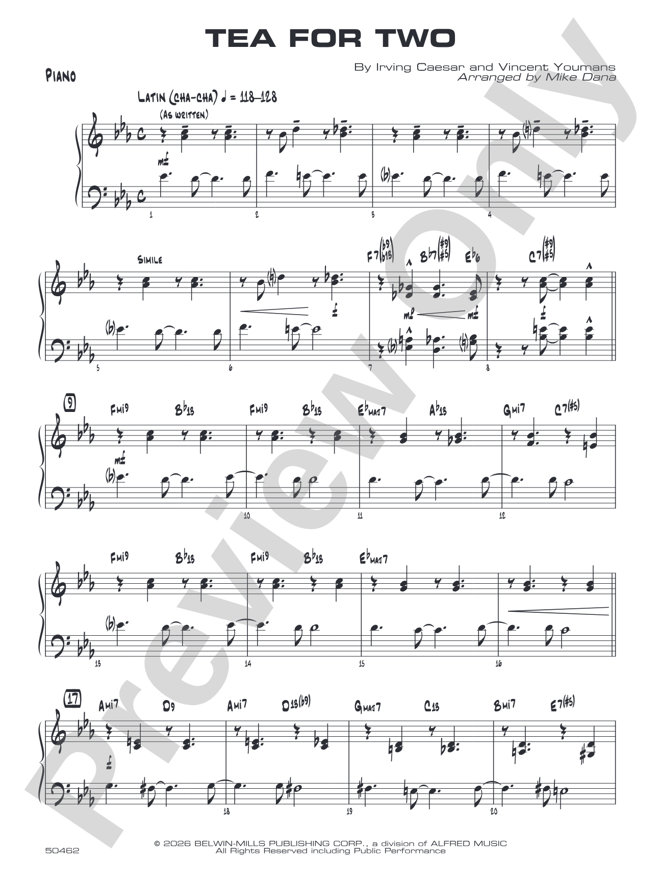 Tea for Two: Piano Accompaniment