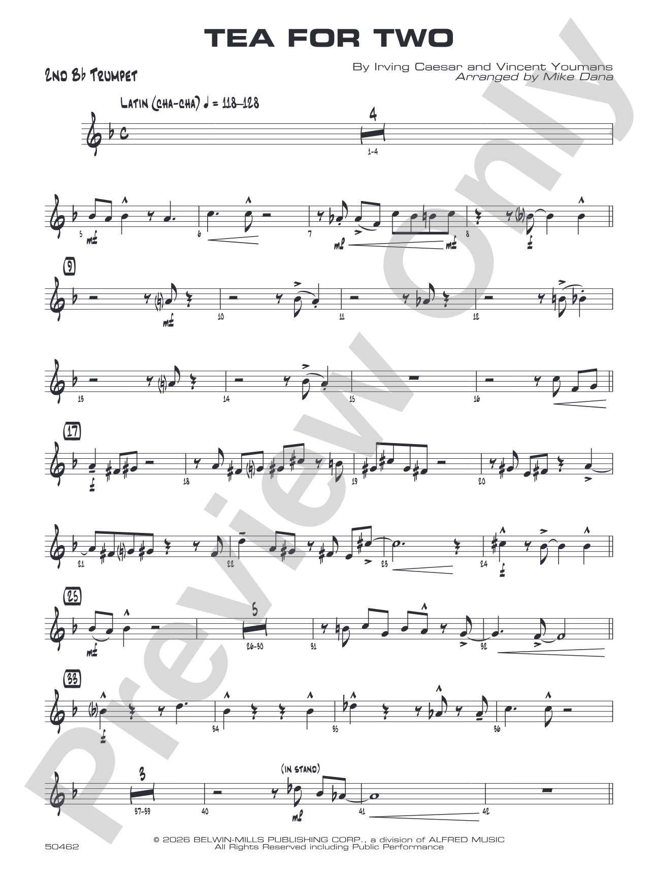 Tea for Two: 2nd B-flat Trumpet