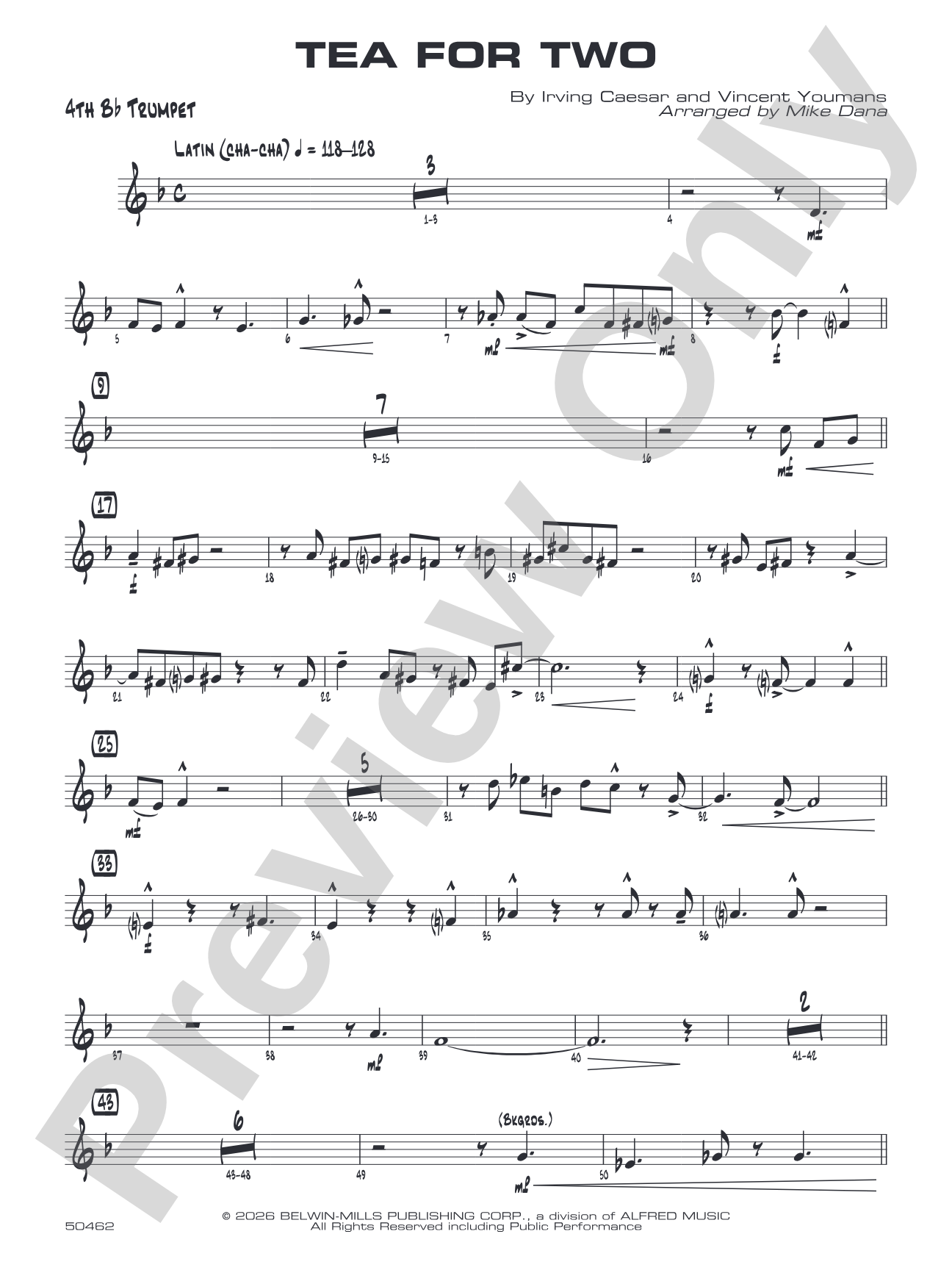 Tea for Two: 4th B-flat Trumpet