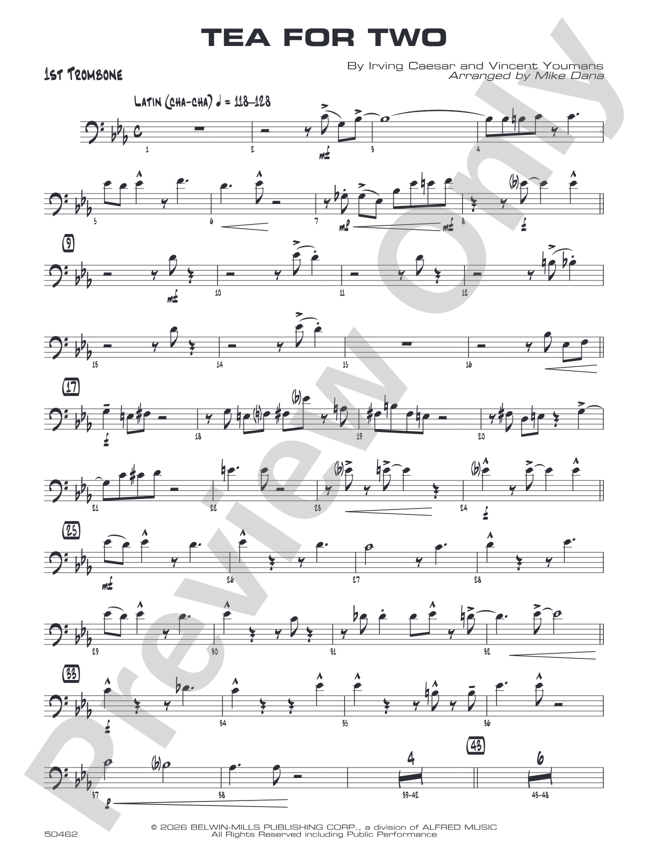 Tea for Two: 1st Trombone