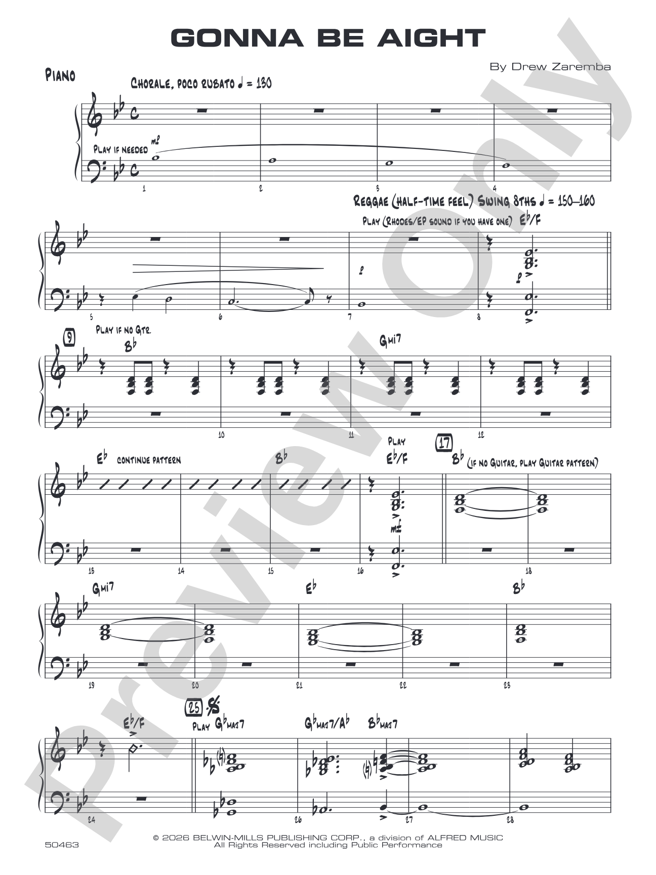 Gonna Be Aight: Piano Accompaniment