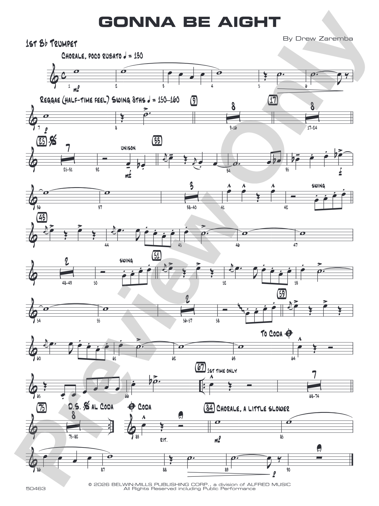 Gonna Be Aight: 1st B-flat Trumpet