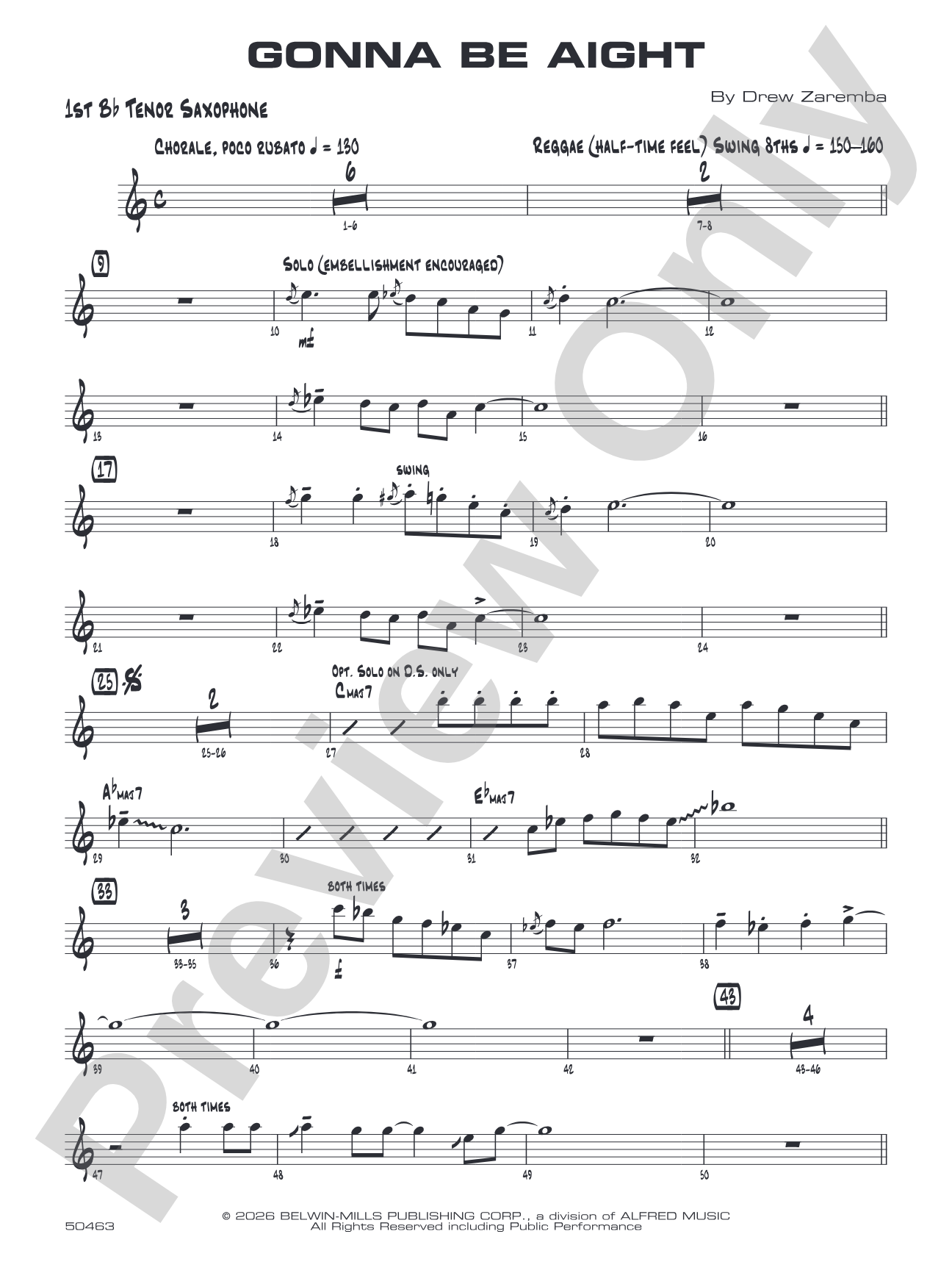 Gonna Be Aight: B-flat Tenor Saxophone