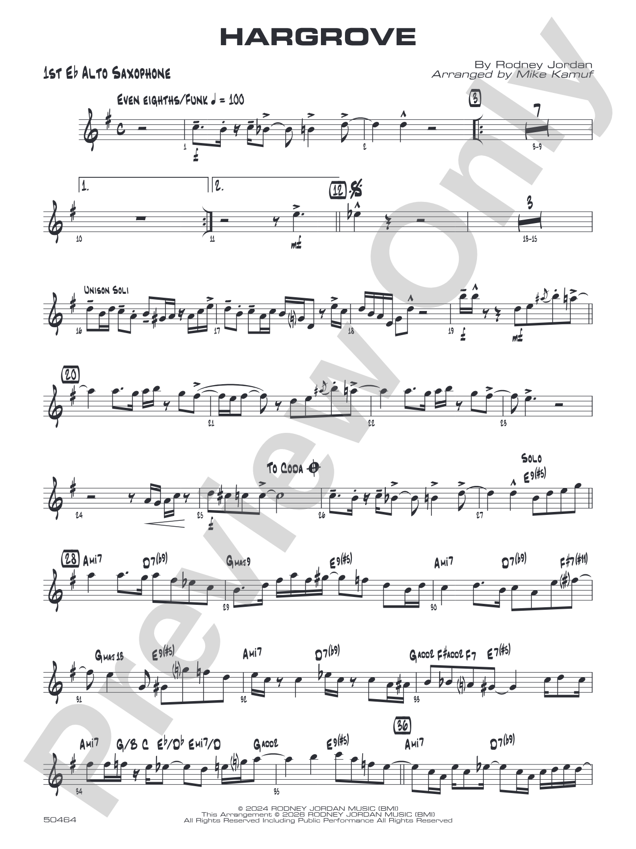 Hargrove: E-flat Alto Saxophone
