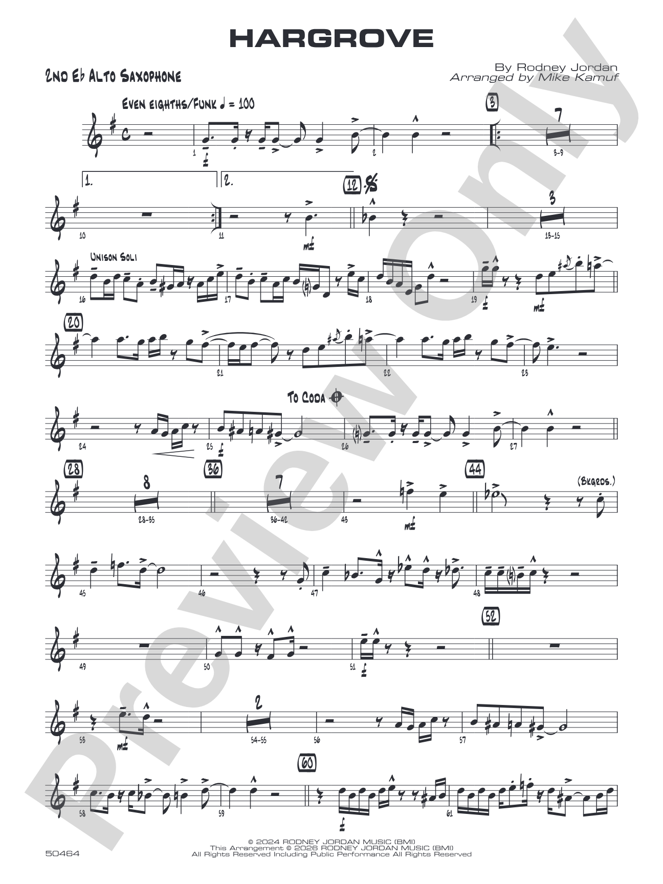 Hargrove: 2nd E-flat Alto Saxophone