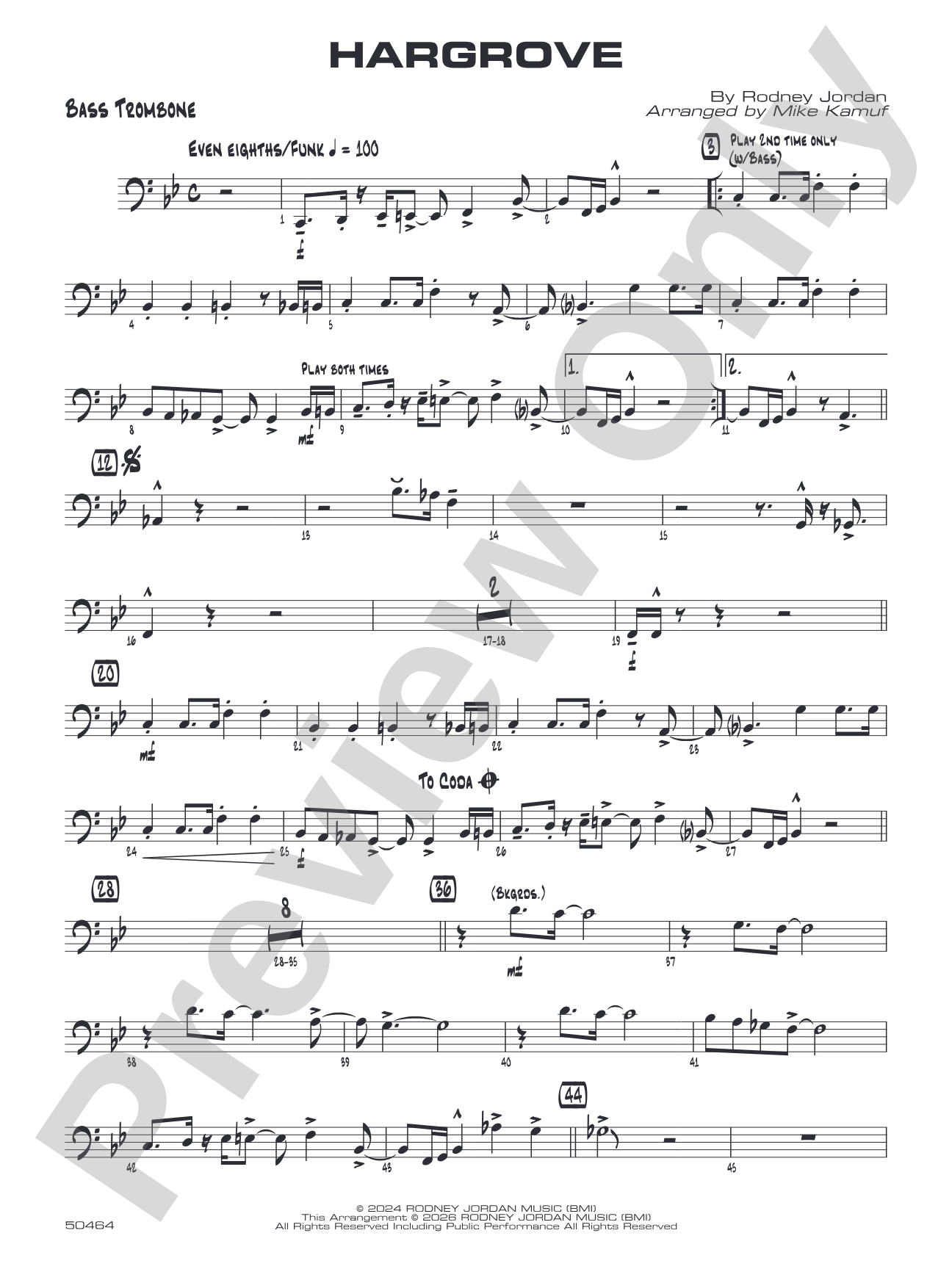 Hargrove: Bass Trombone