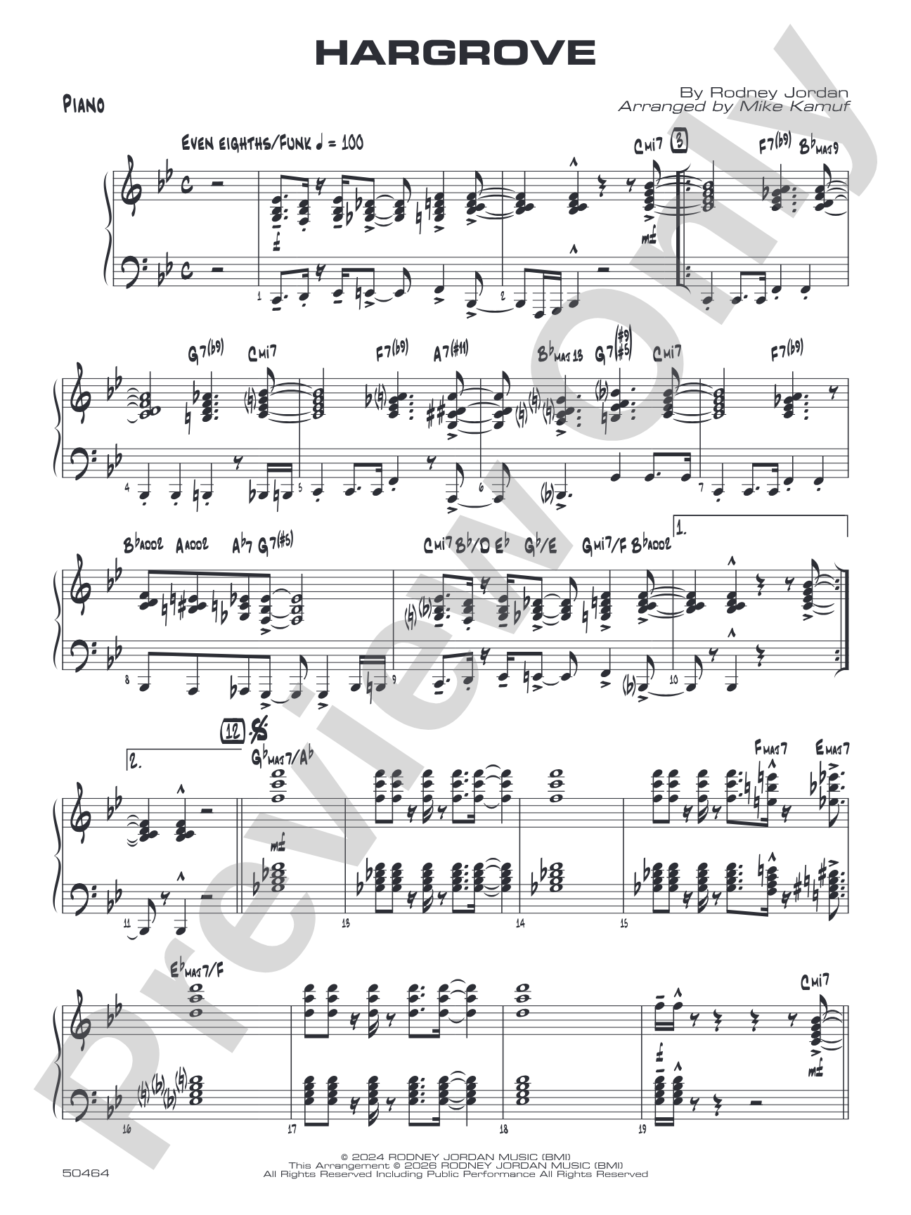 Hargrove: Piano Accompaniment