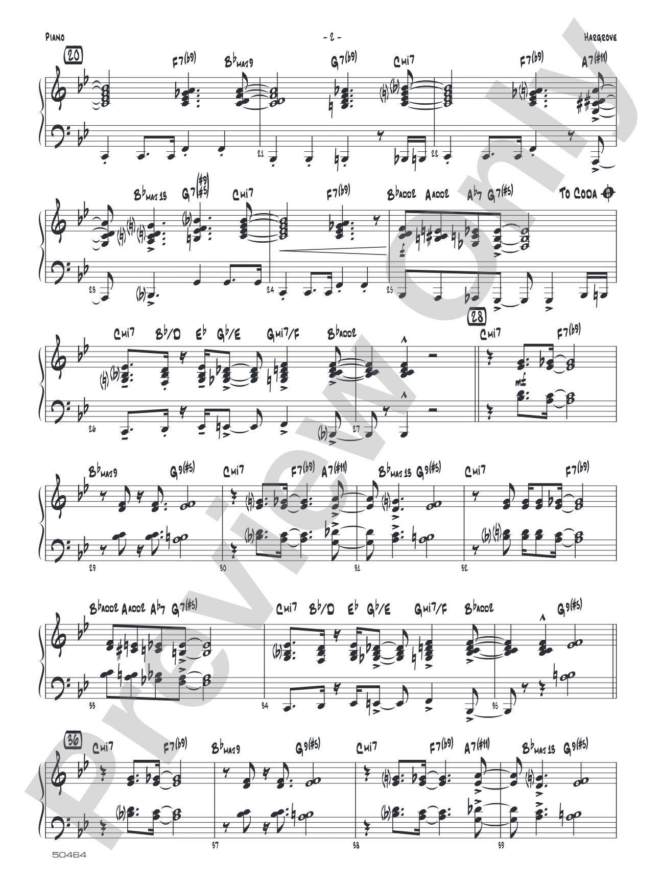 Hargrove: Piano Accompaniment