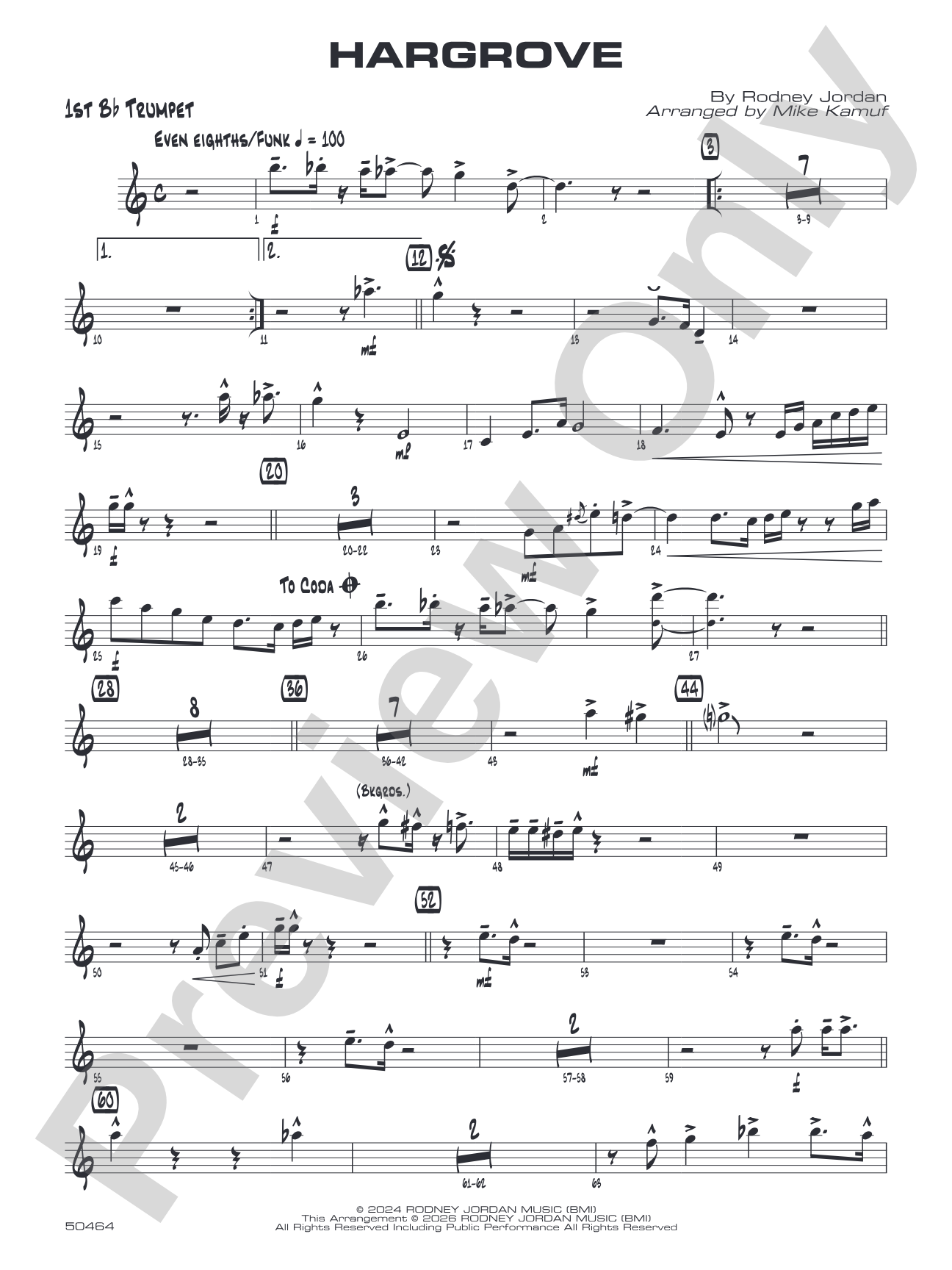 Hargrove: 1st B-flat Trumpet