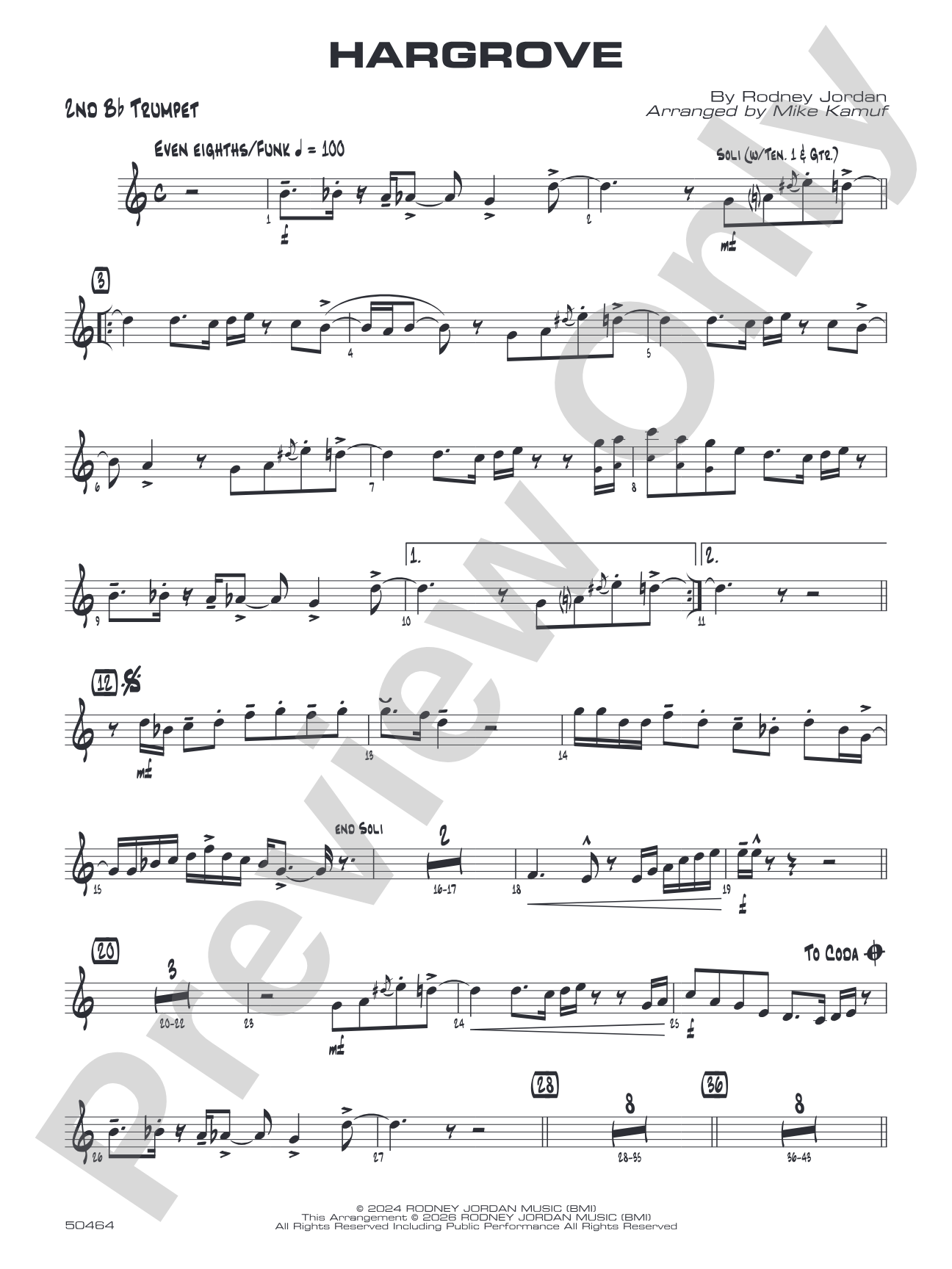 Hargrove: 2nd B-flat Trumpet
