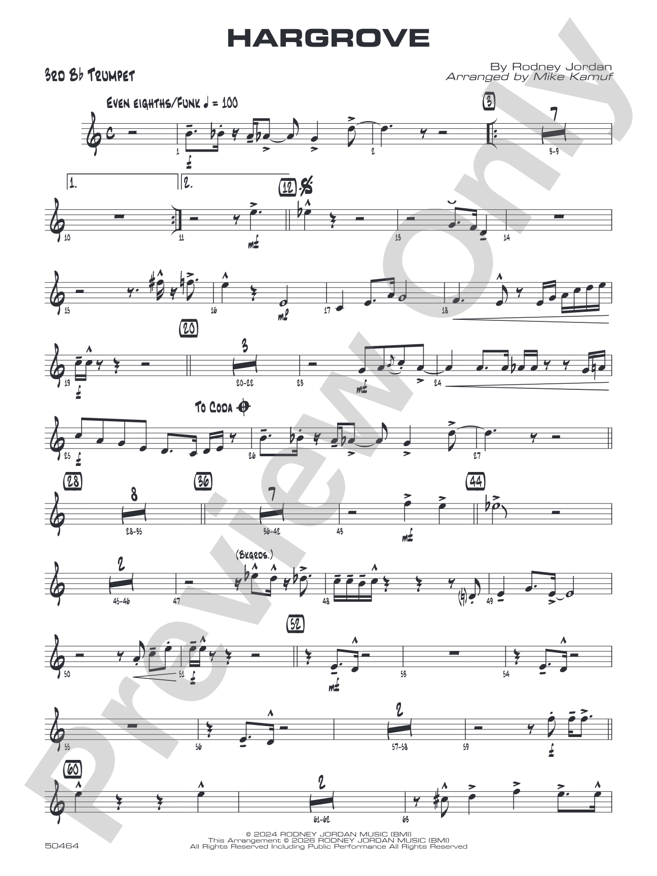 Hargrove: 3rd B-flat Trumpet