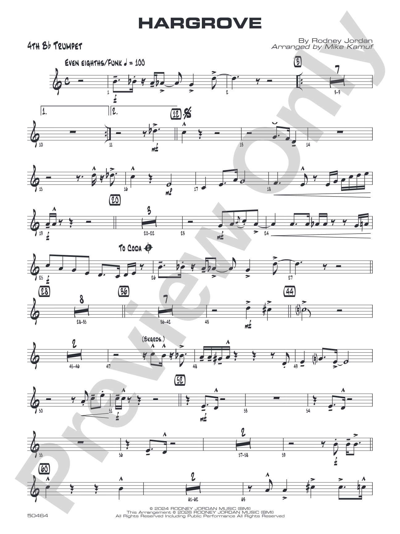 Hargrove: 4th B-flat Trumpet