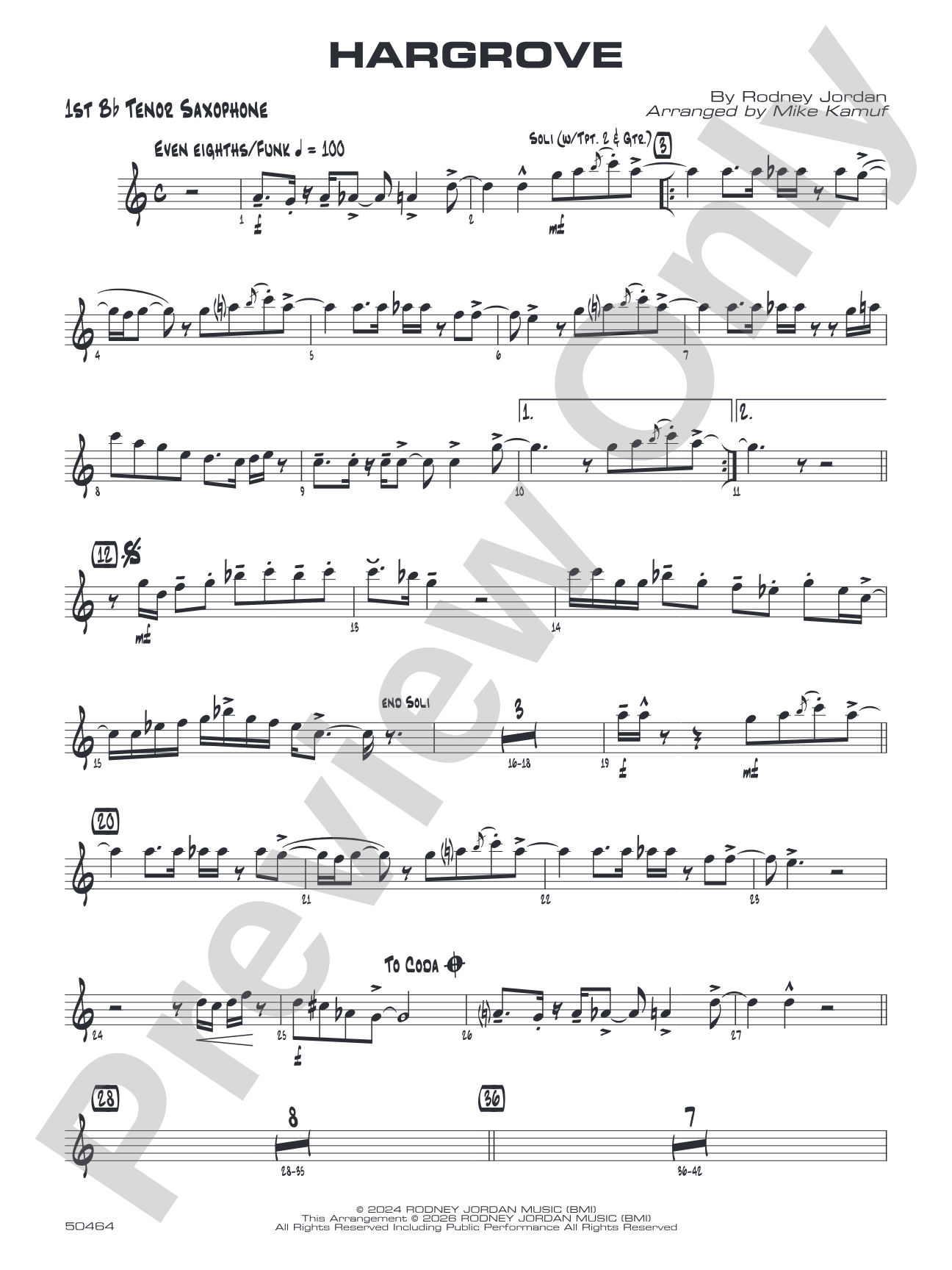 Hargrove: B-flat Tenor Saxophone