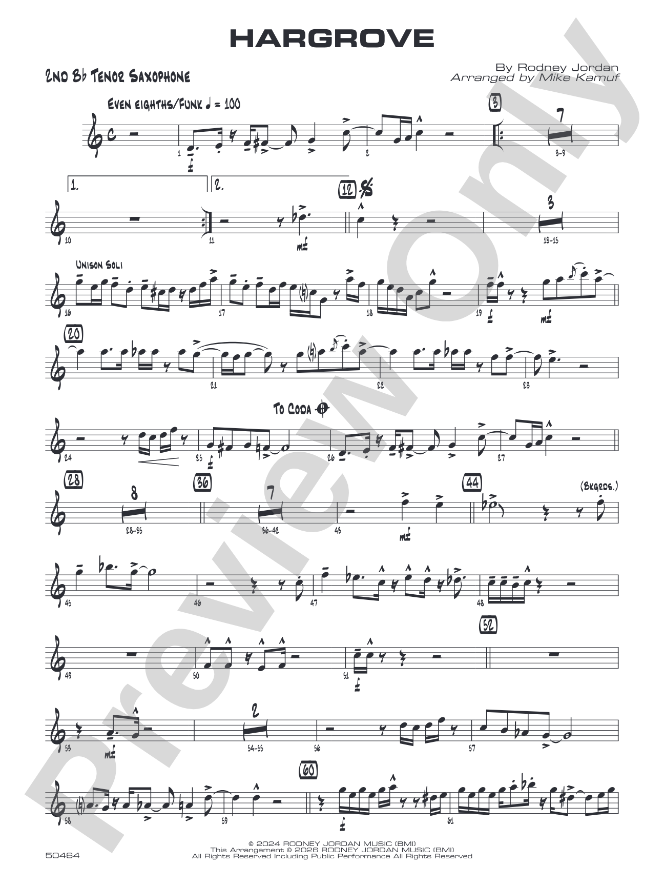 Hargrove: 2nd B-flat Tenor Saxophone