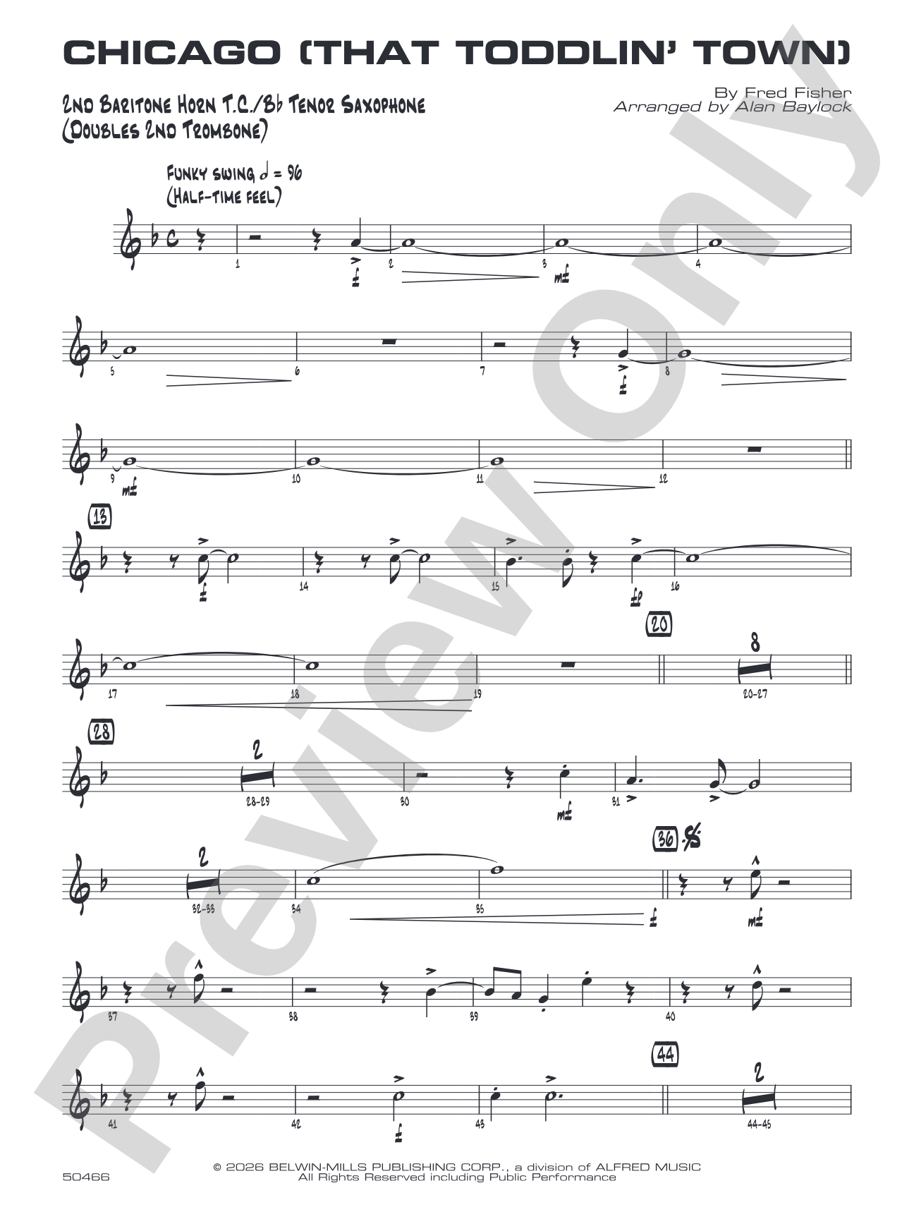 Chicago (That Toddlin' Town): 2nd Baritone T.C.