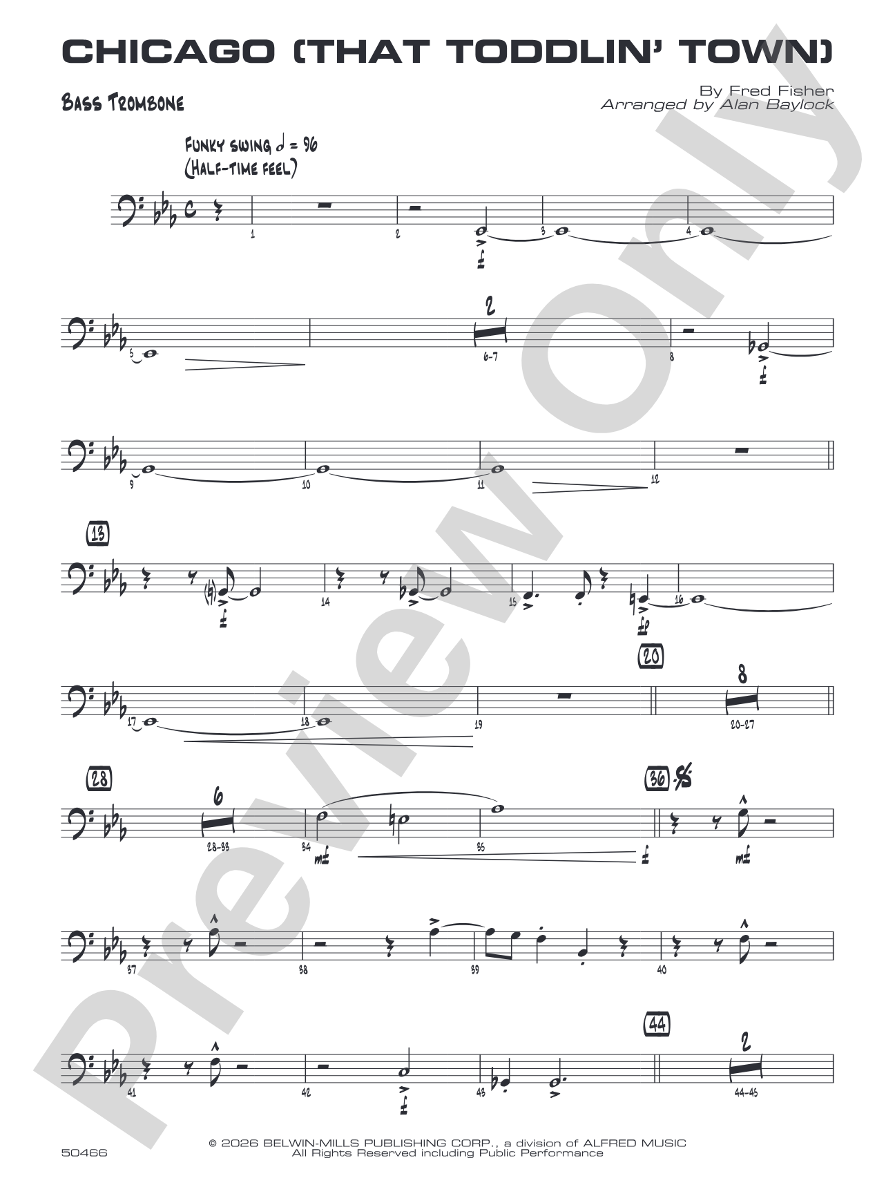 Chicago (That Toddlin' Town): Bass Trombone