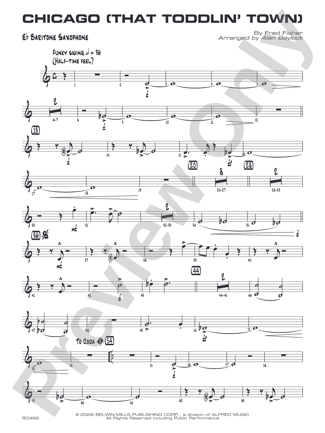 Chicago (That Toddlin' Town): E-flat Baritone Saxophone