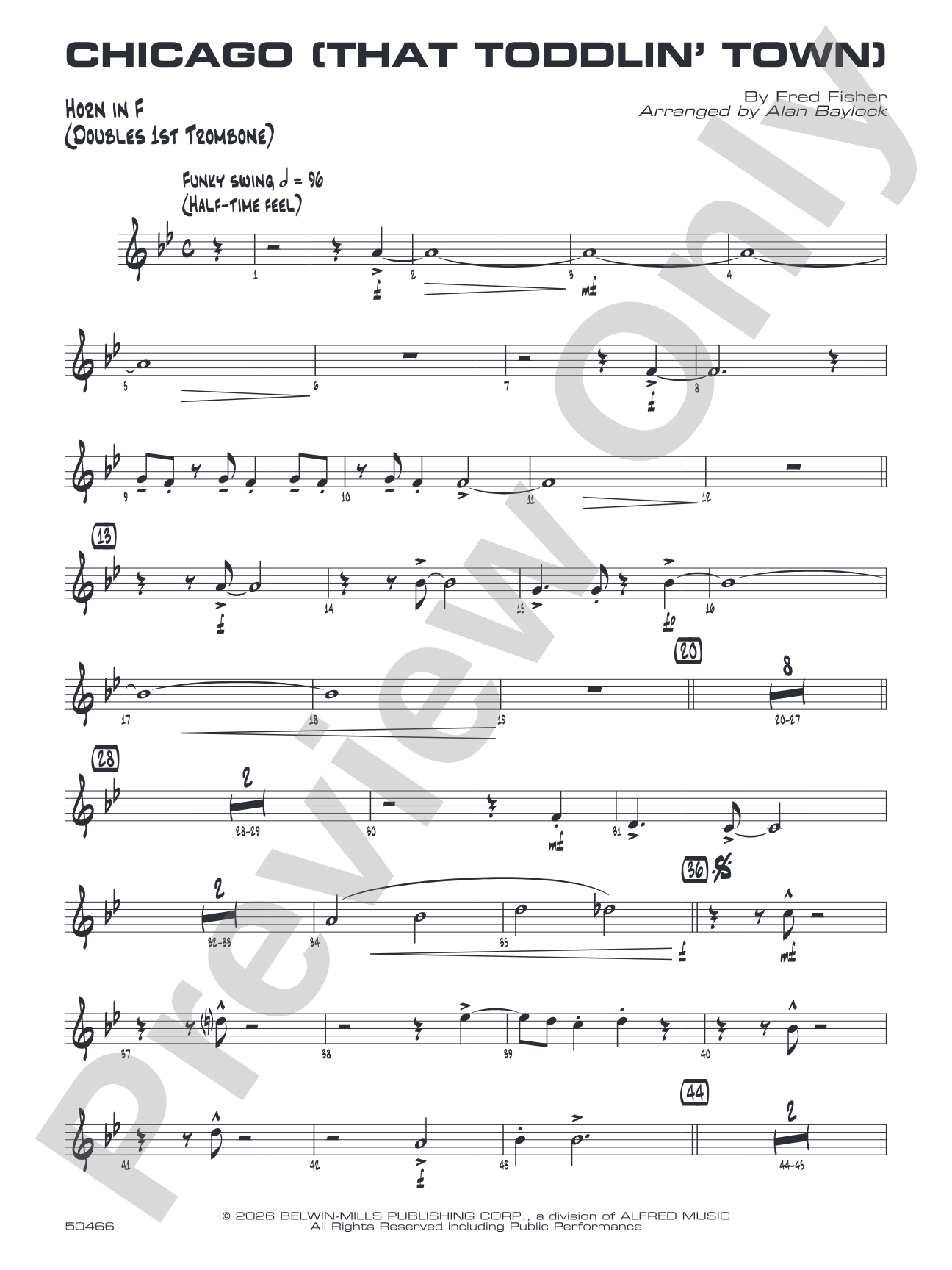 Chicago (That Toddlin' Town): 1st F Horn