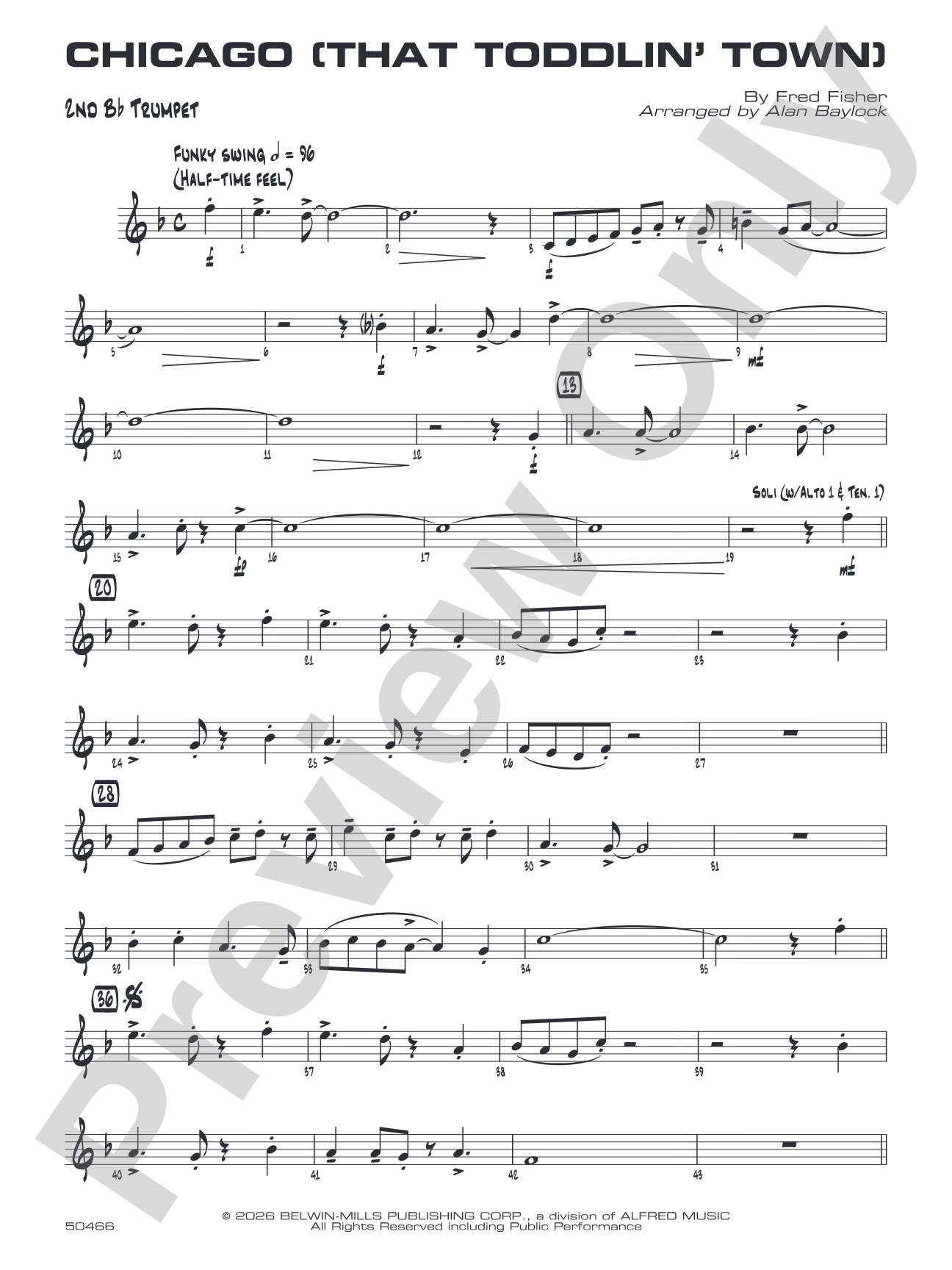 Chicago (That Toddlin' Town): 2nd B-flat Trumpet