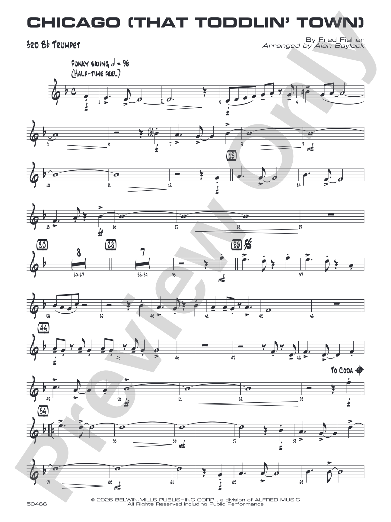 Chicago (That Toddlin' Town): 3rd B-flat Trumpet