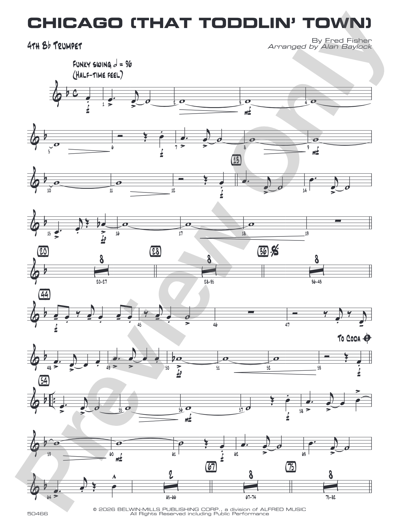Chicago (That Toddlin' Town): 4th B-flat Trumpet