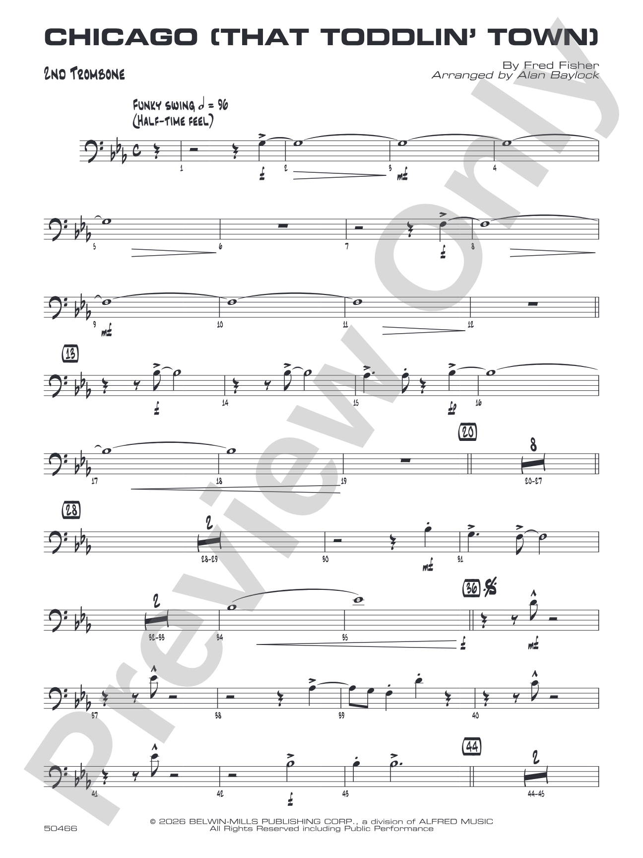 Chicago (That Toddlin' Town): 2nd Trombone