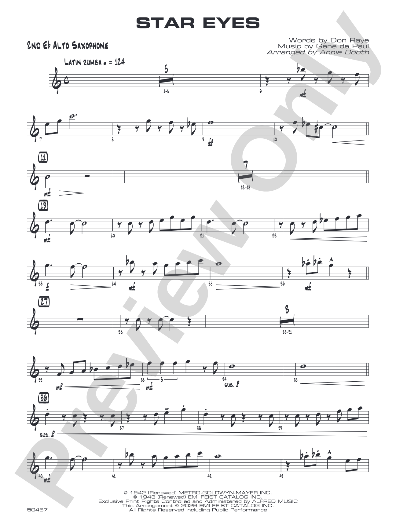 Star Eyes: 2nd E-flat Alto Saxophone