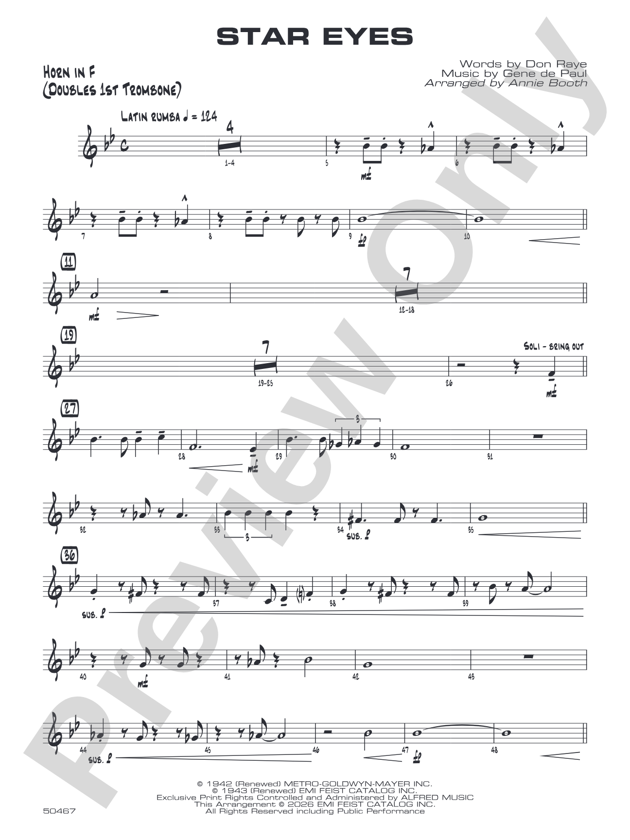 Star Eyes: 1st F Horn