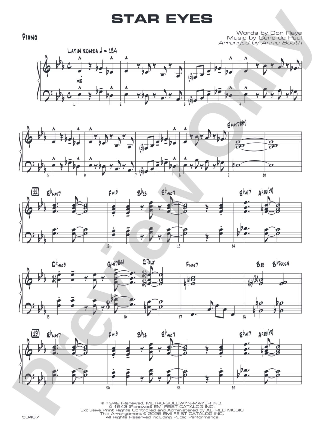 Star Eyes: Piano Accompaniment