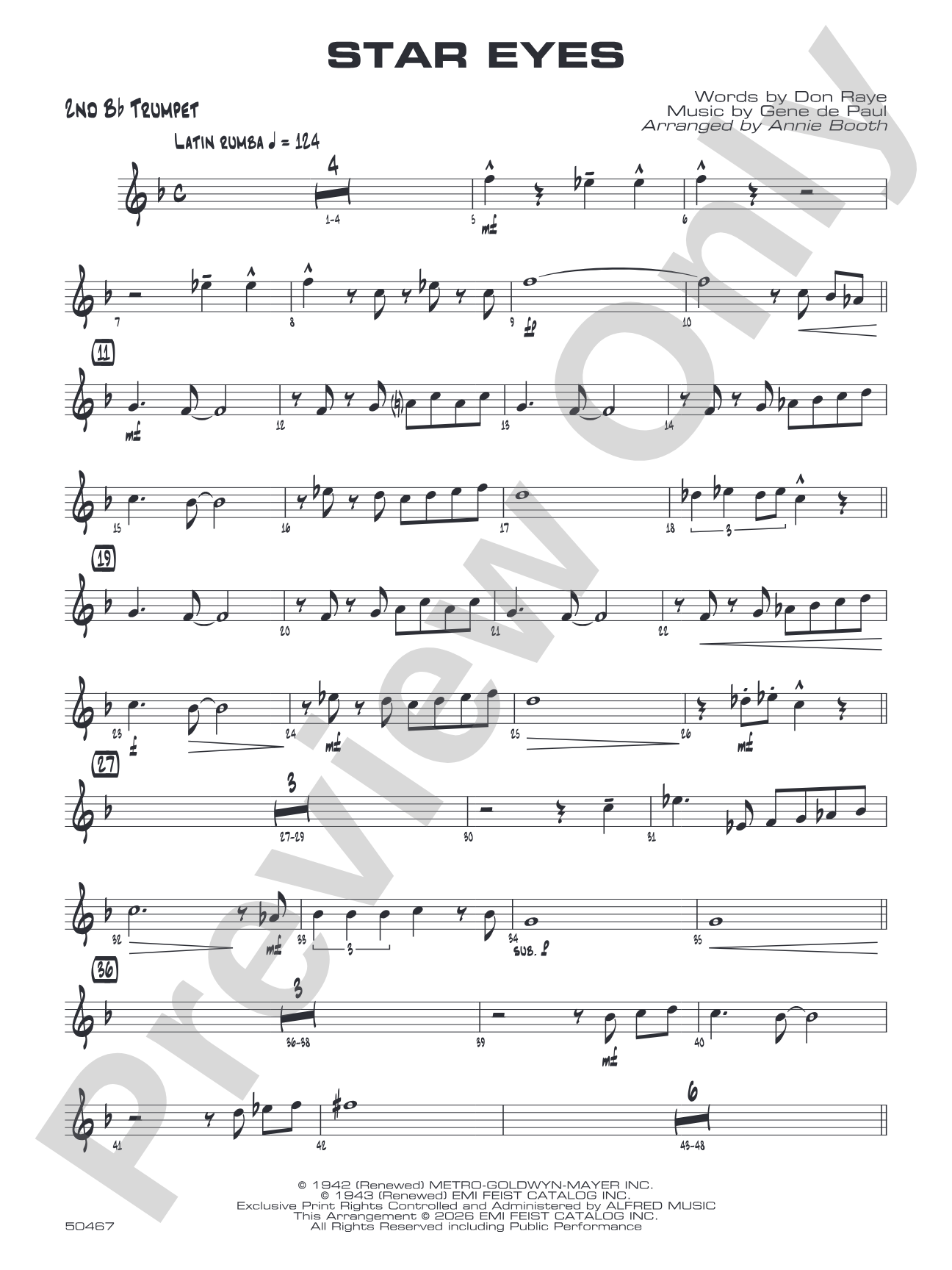 Star Eyes: 2nd B-flat Trumpet