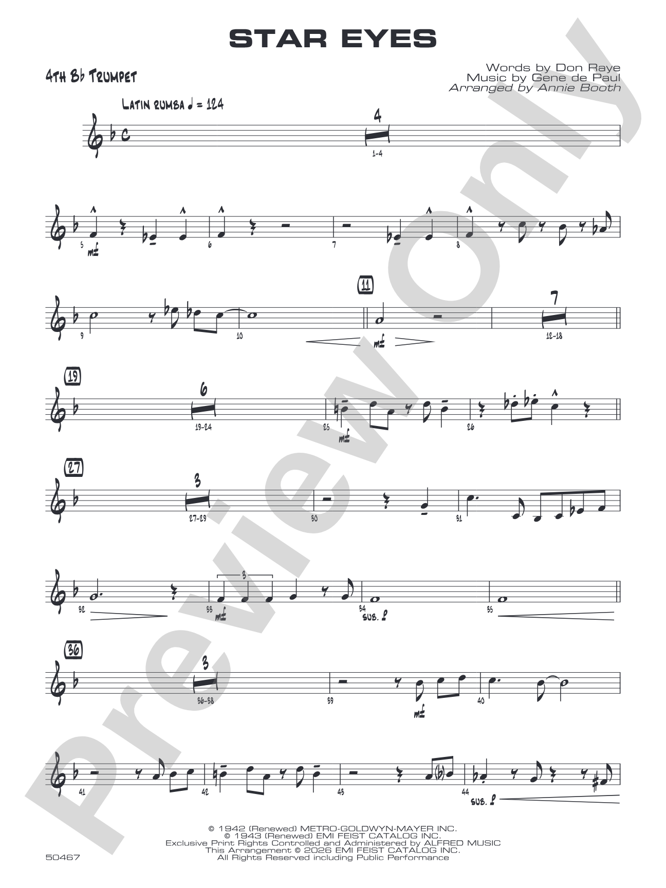Star Eyes: 4th B-flat Trumpet