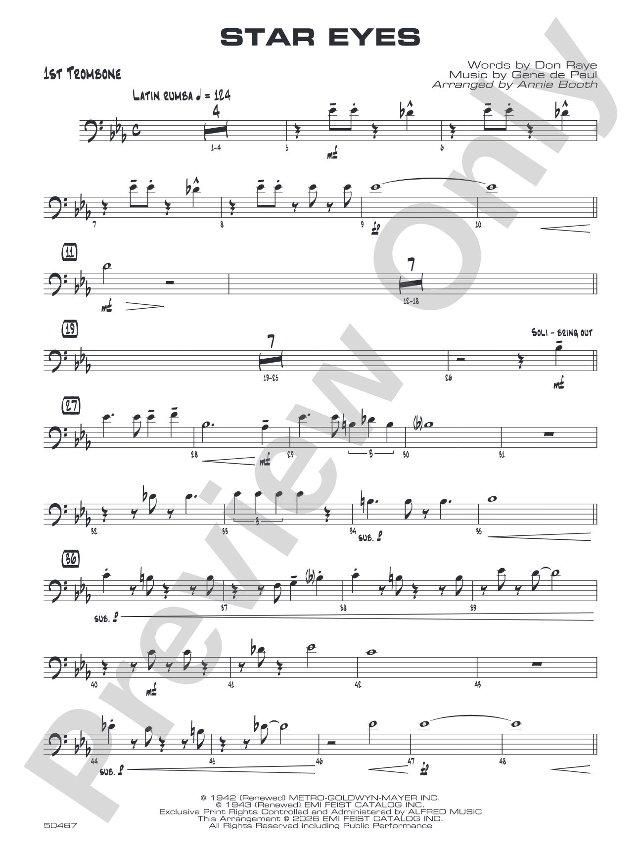 Star Eyes: 1st Trombone