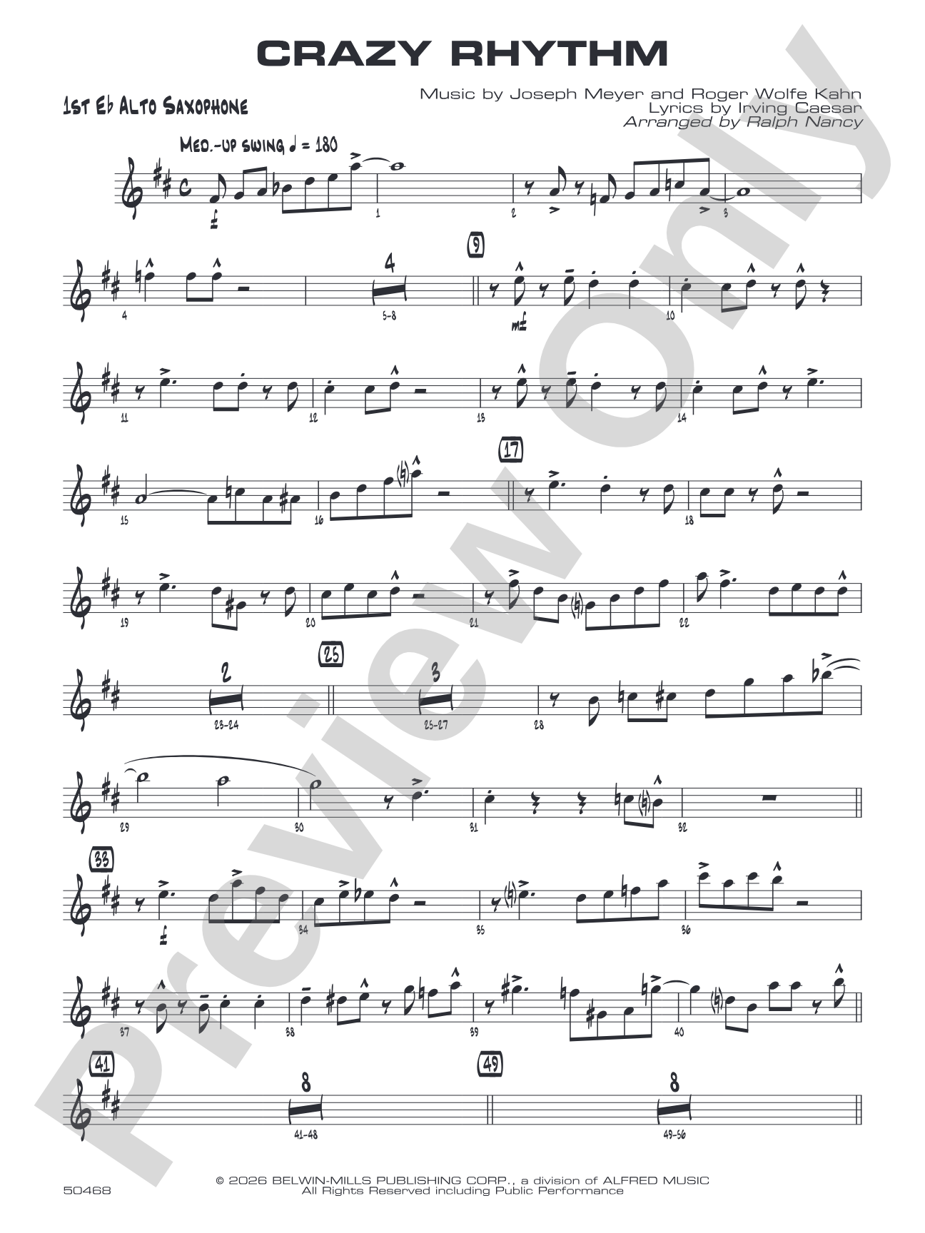 Crazy Rhythm: E-flat Alto Saxophone