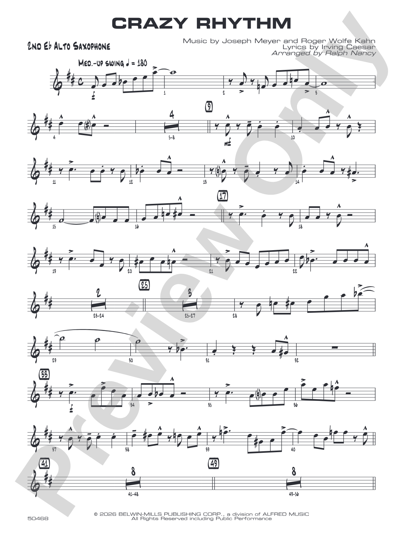 Crazy Rhythm: 2nd E-flat Alto Saxophone
